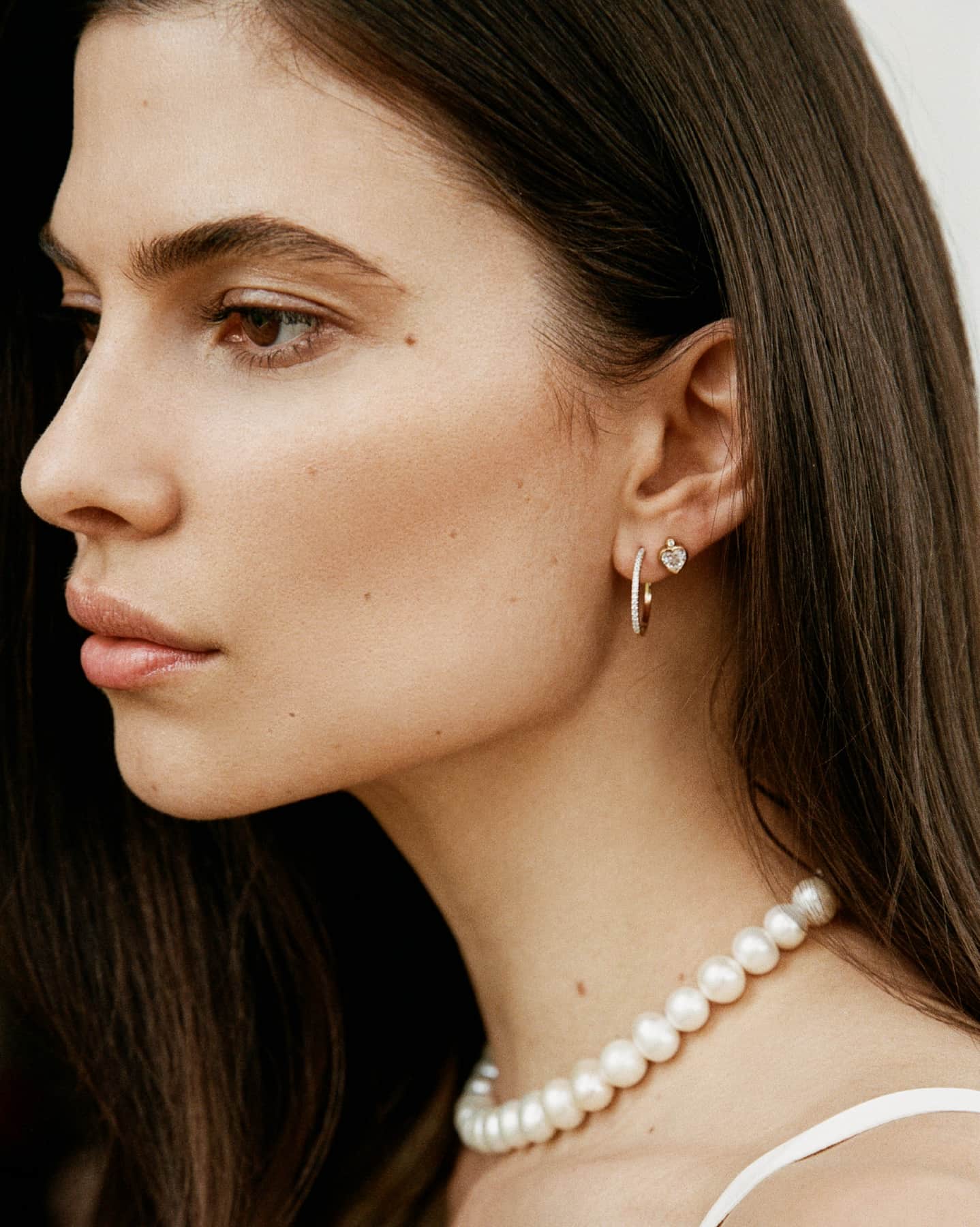 BRUNA The Label Earrings 14k Massivgold / Laborgezüchtete Diamanten Lumière Large Hoops