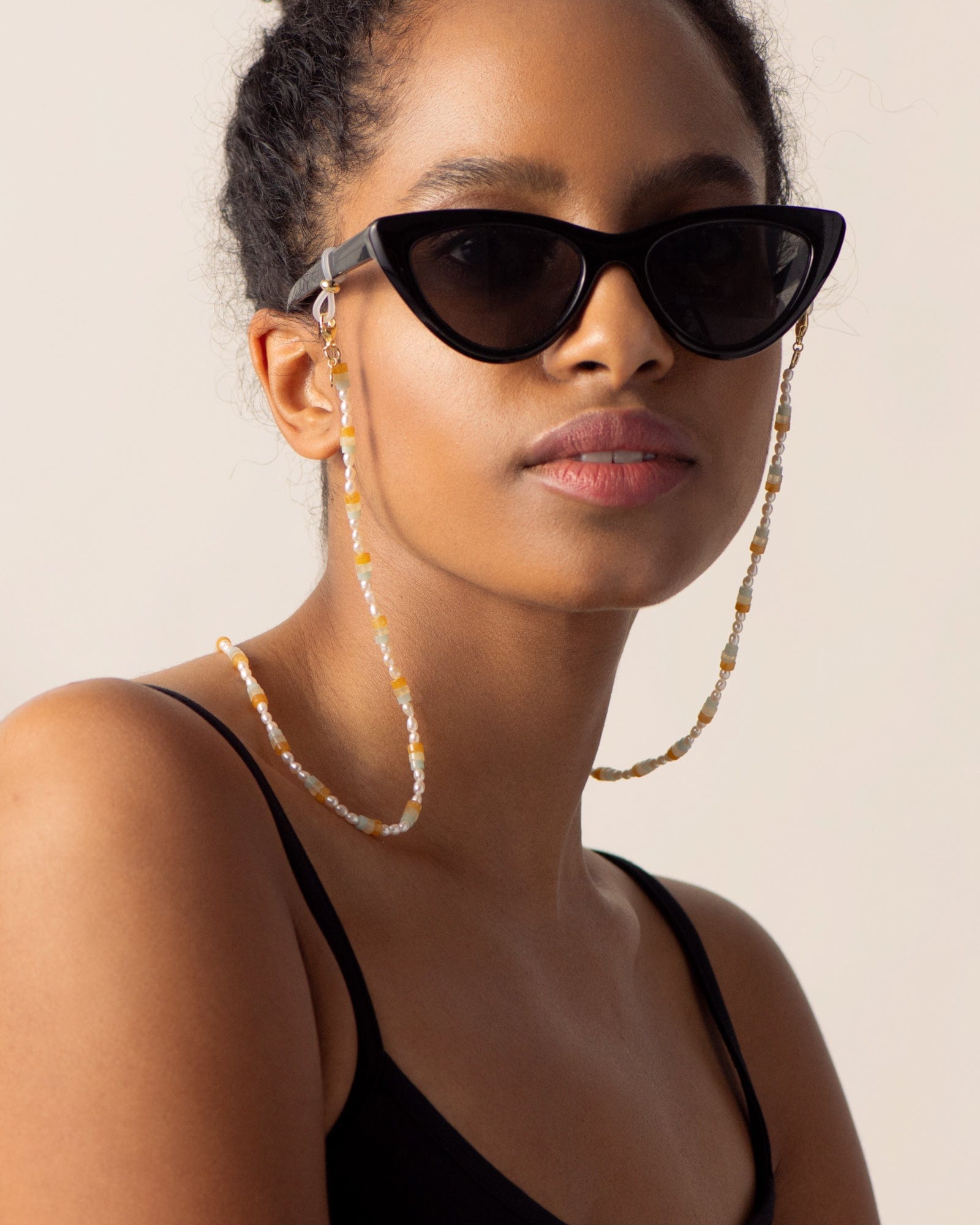 Bruna The Label Accessoire 18k Gold Vermeil / Perlen Mare Sunglass Chain