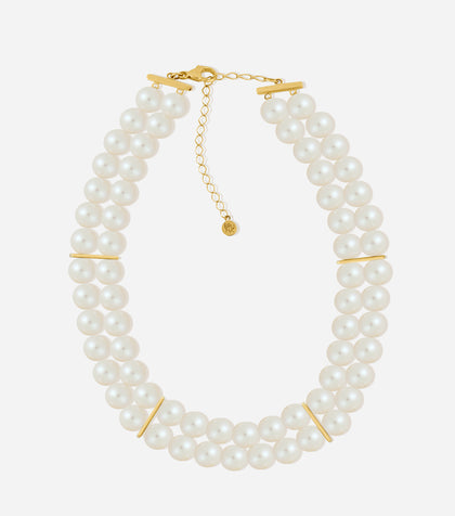 BRUNA The Label Necklace 18k Gold Vermeil / Perlen Messina Choker