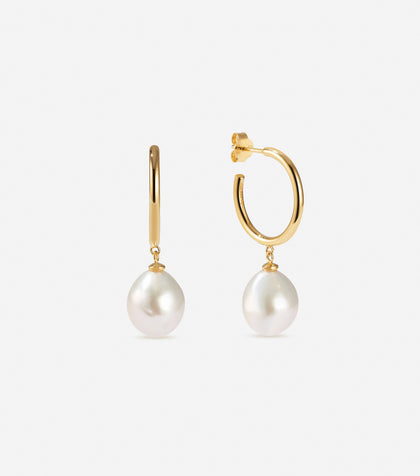 Bruna The Label Earrings 18k Gold Vermeil / Perlen Monaco Hoops