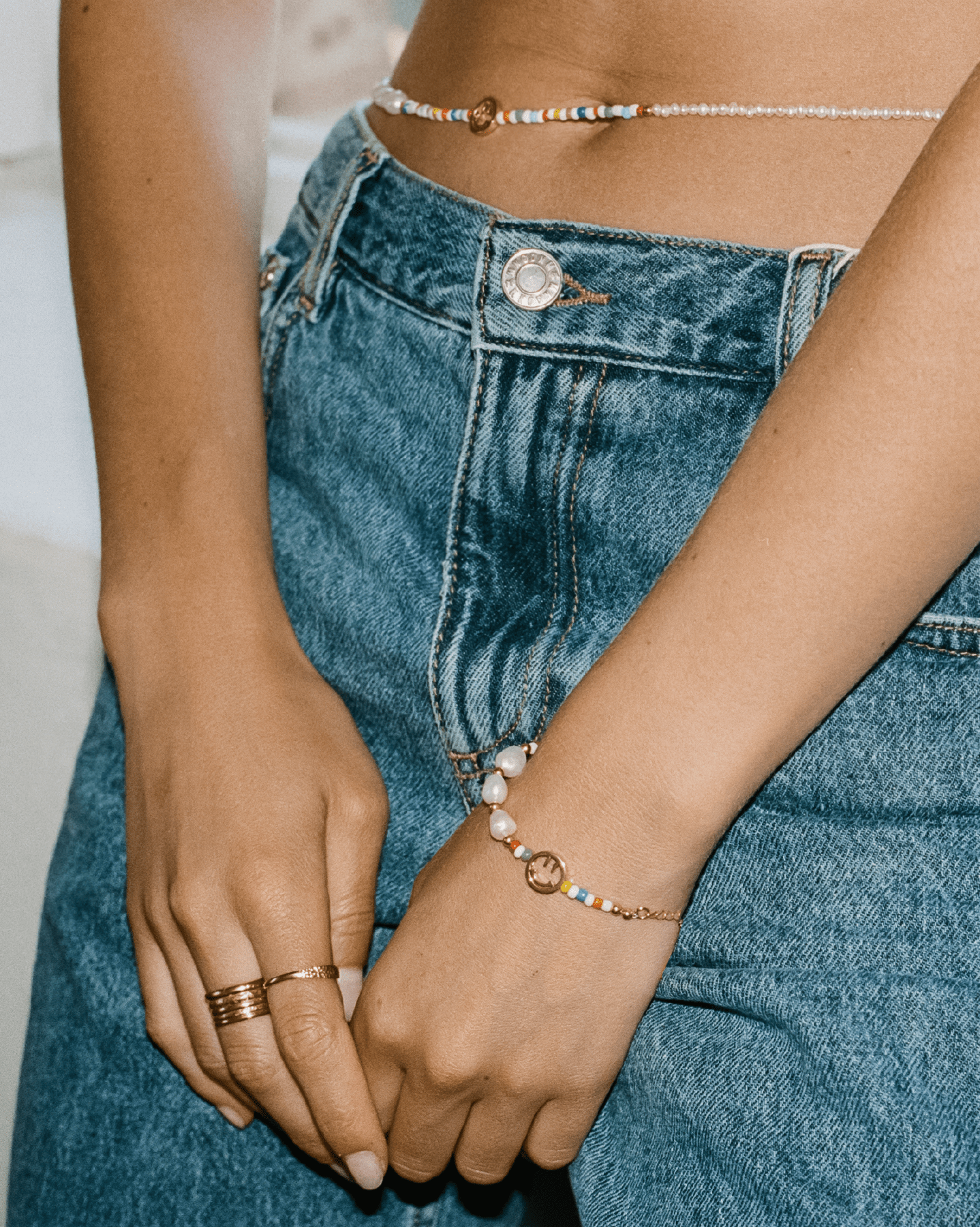 BRUNA The Label Bodychain 18k Gold Vermeil / Perlen Palma Bodychain