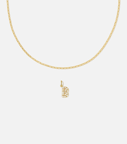BRUNA The Label Sets B / 18k Gold Vermeil / Perlen Pearl Letter Charm Set