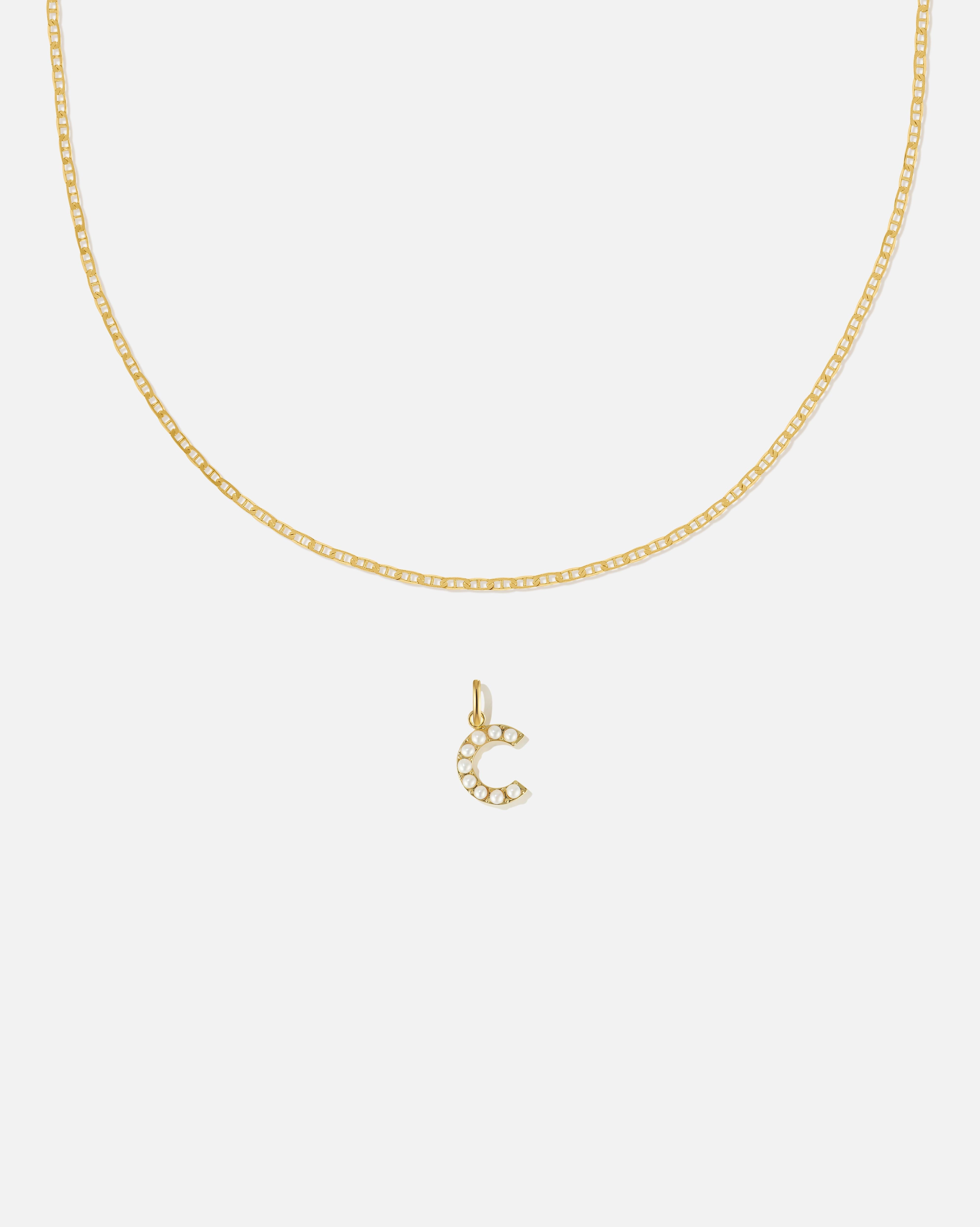 BRUNA The Label Sets C / 18k Gold Vermeil / Perlen Pearl Letter Charm Set