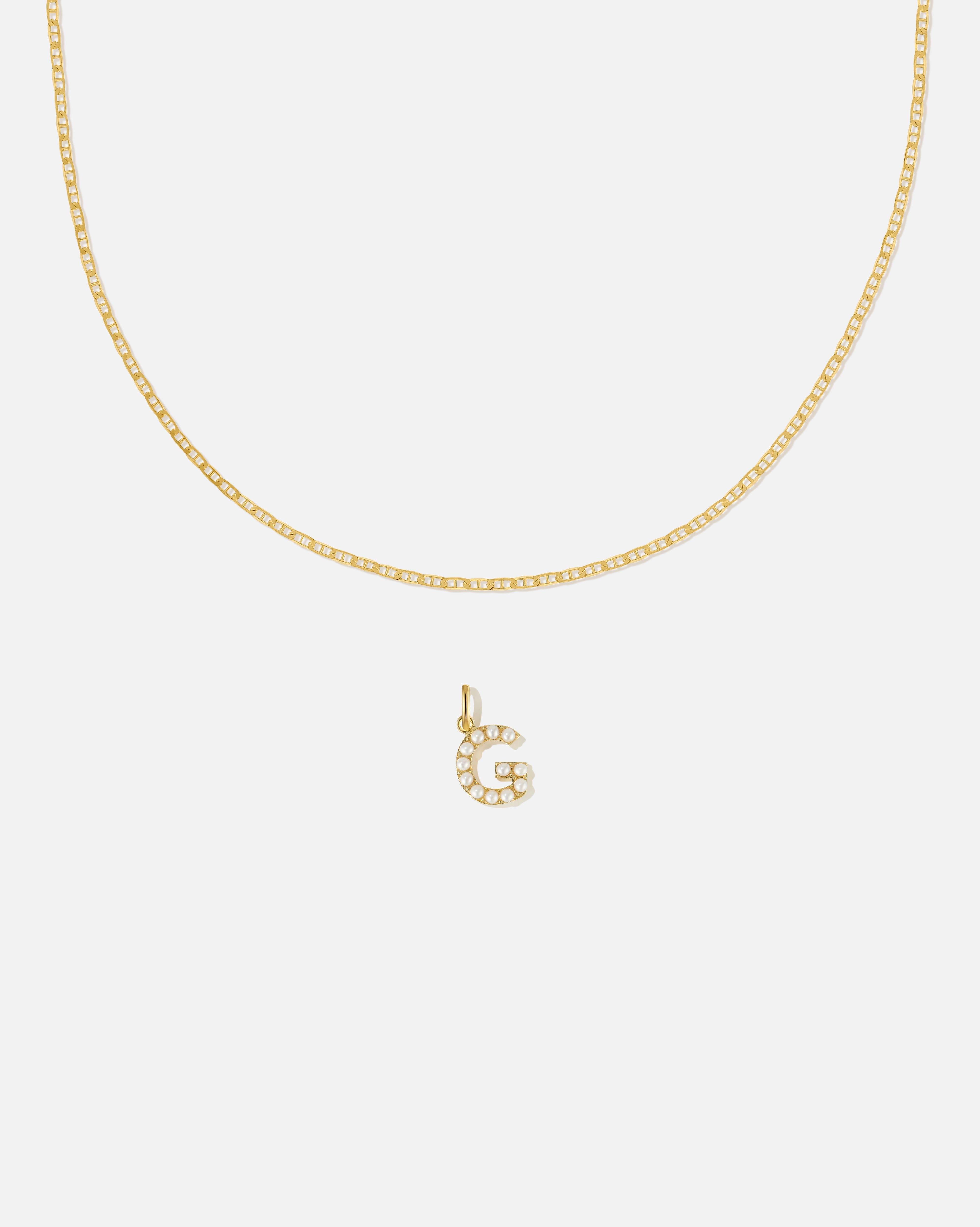 BRUNA The Label Sets G / 18k Gold Vermeil / Perlen Pearl Letter Charm Set