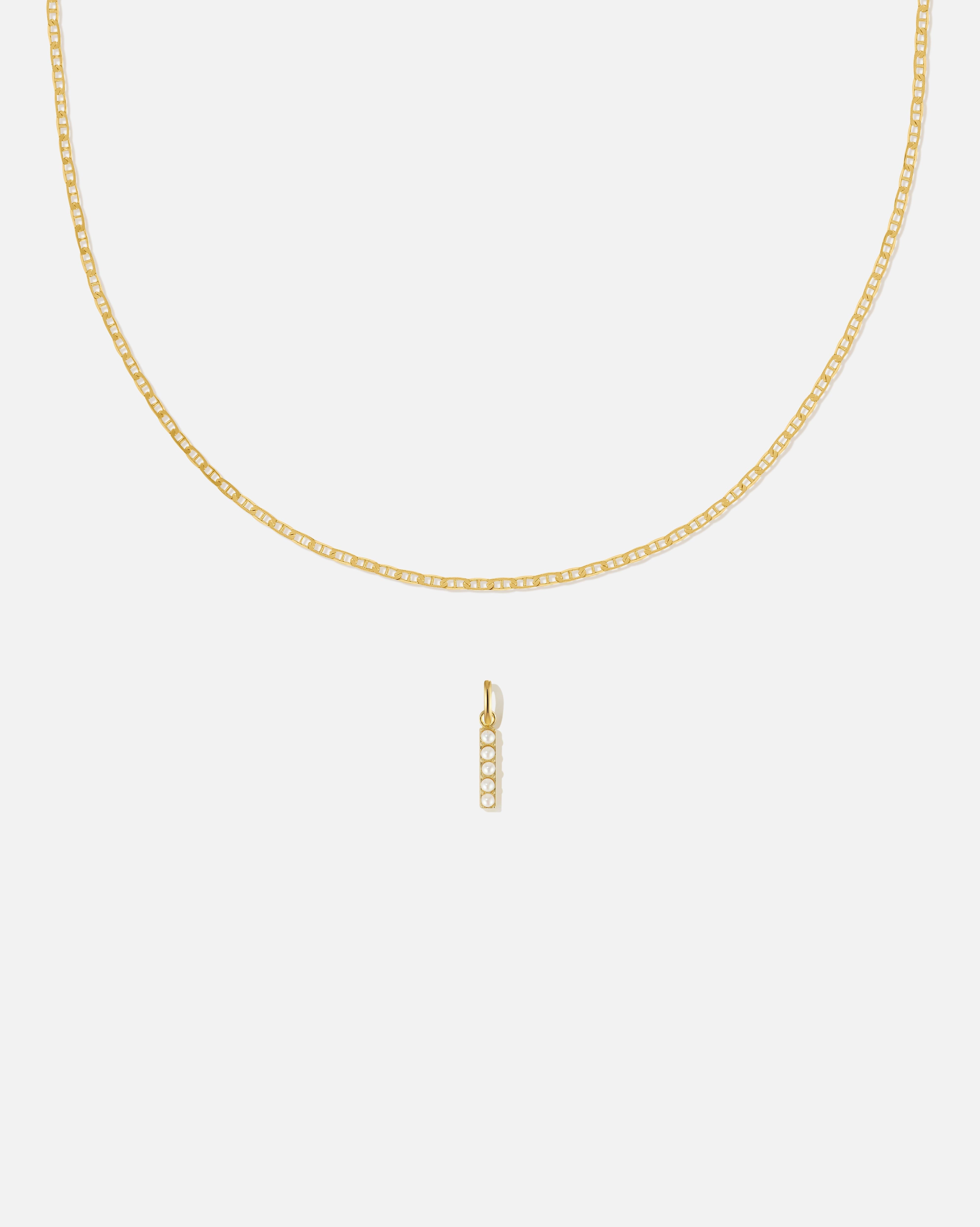 BRUNA The Label Sets I / 18k Gold Vermeil / Perlen Pearl Letter Charm Set