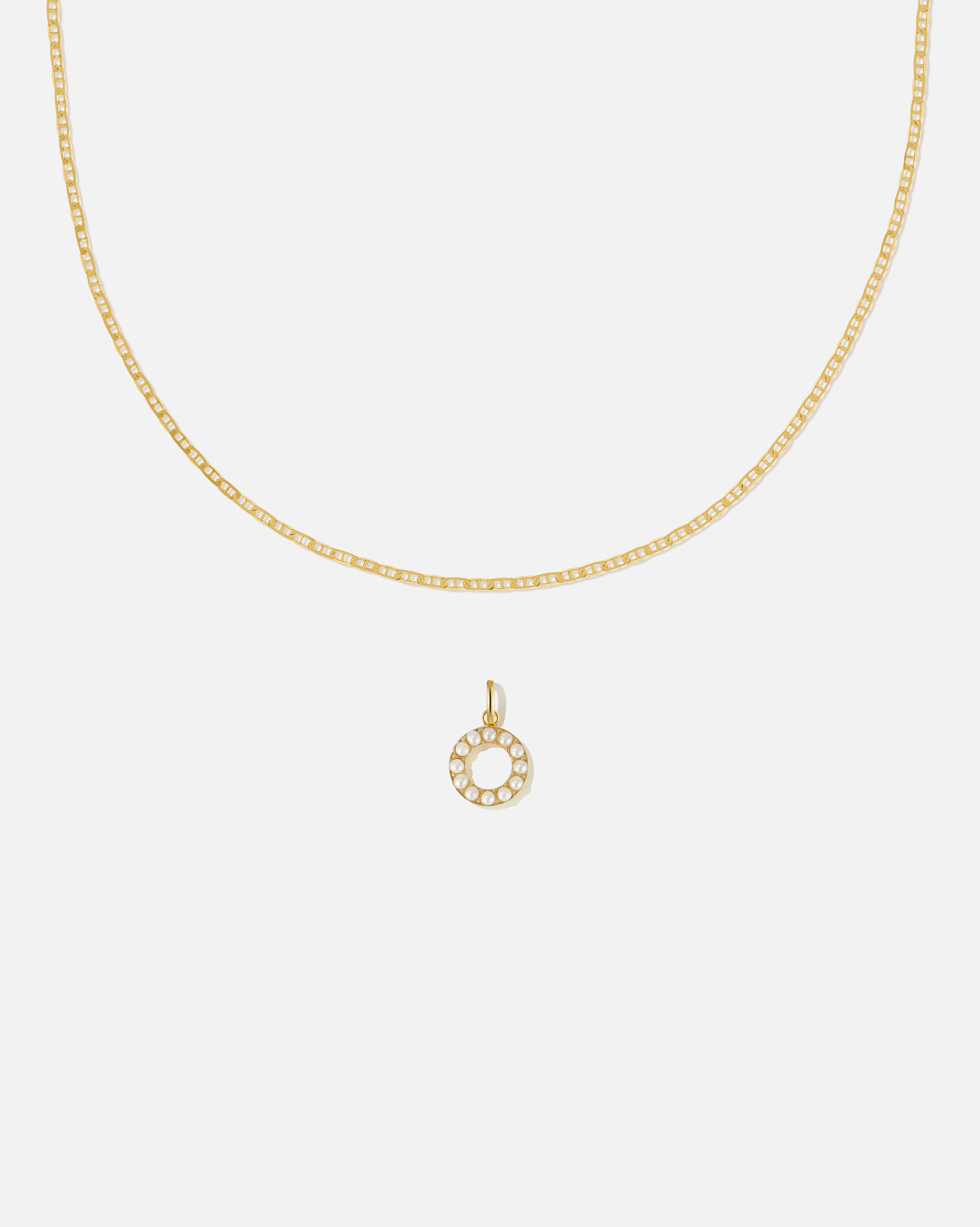 BRUNA The Label Sets O / 18k Gold Vermeil / Perlen Pearl Letter Charm Set