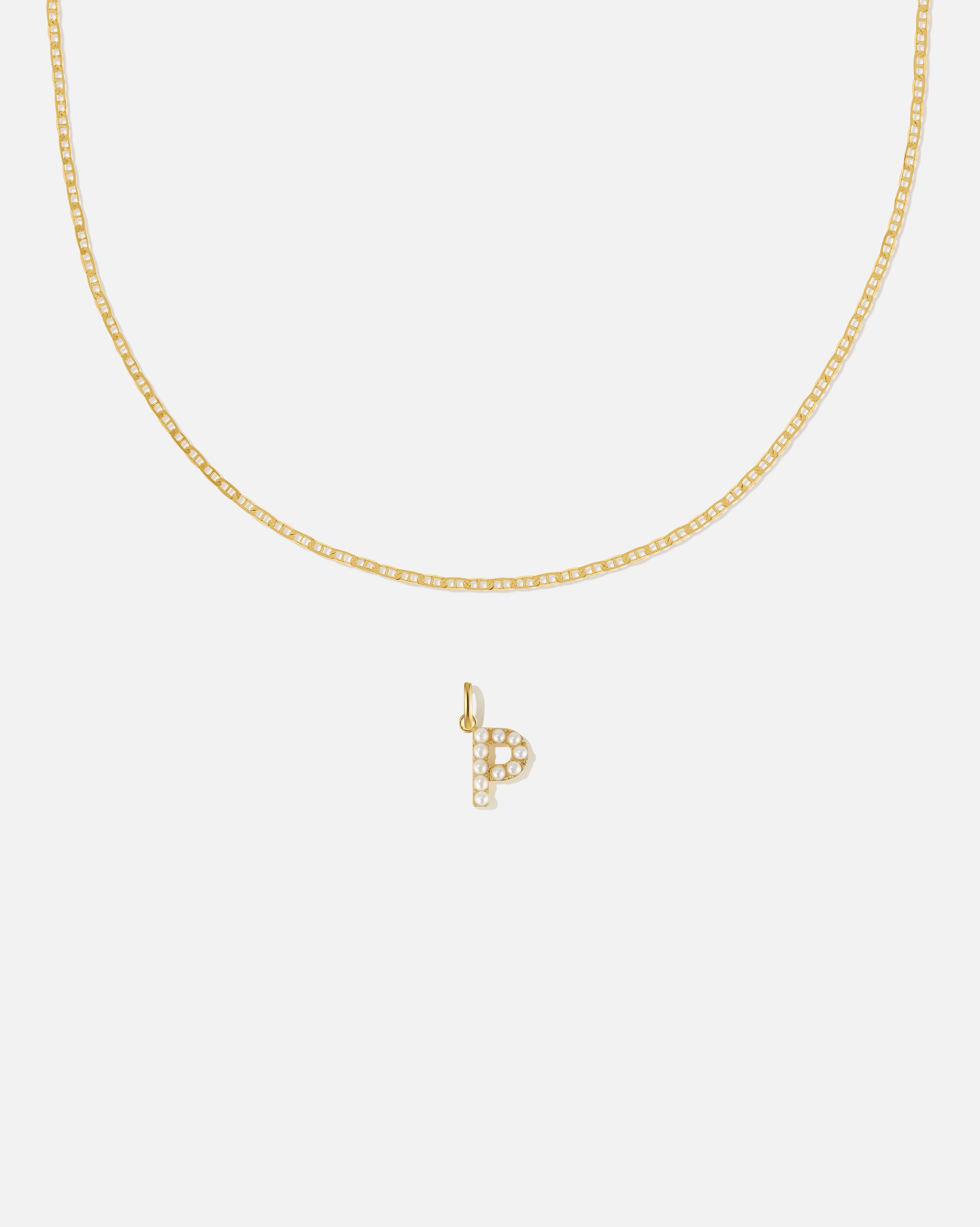BRUNA The Label Sets P / 18k Gold Vermeil / Perlen Pearl Letter Charm Set