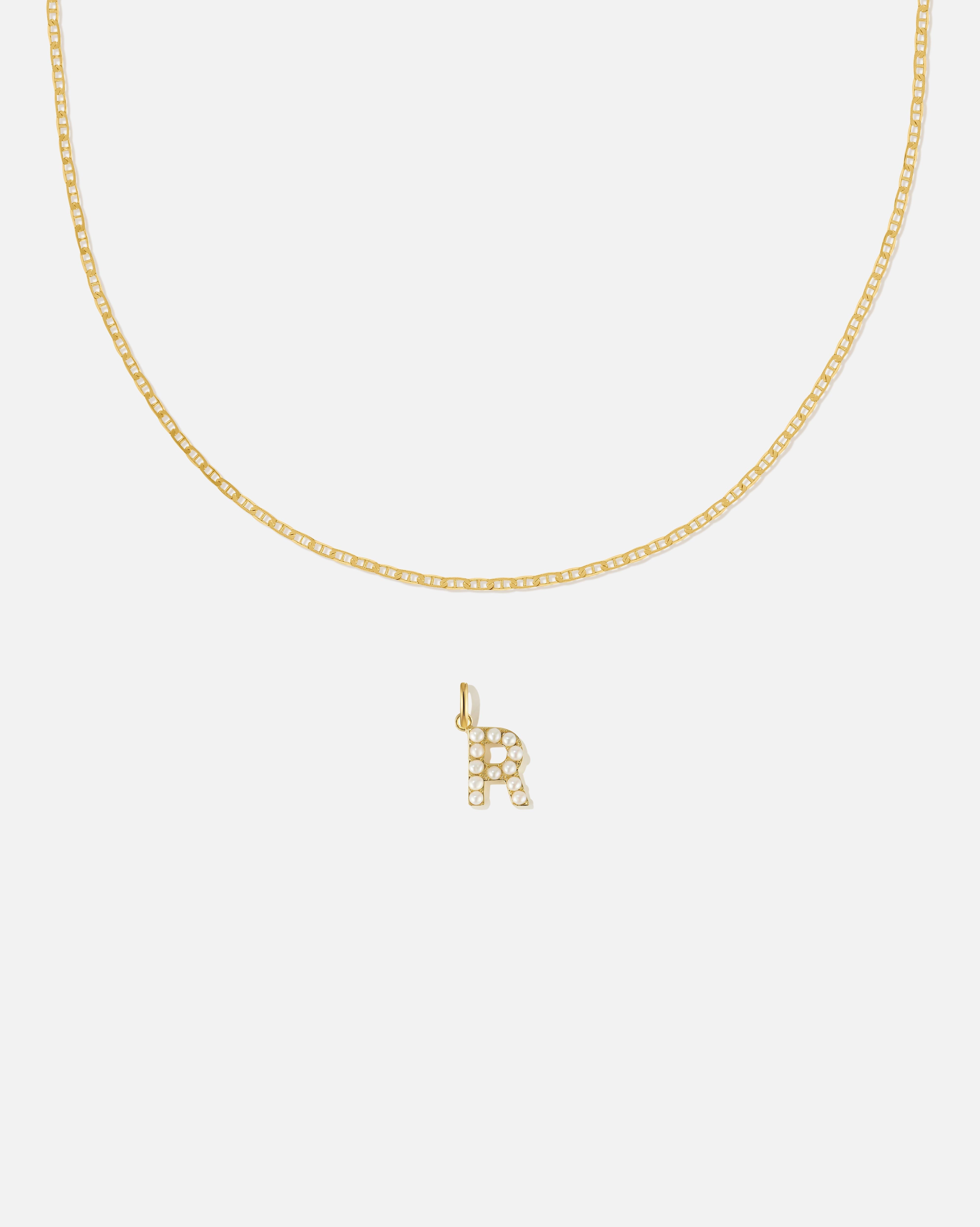 BRUNA The Label Sets R / 18k Gold Vermeil / Perlen Pearl Letter Charm Set