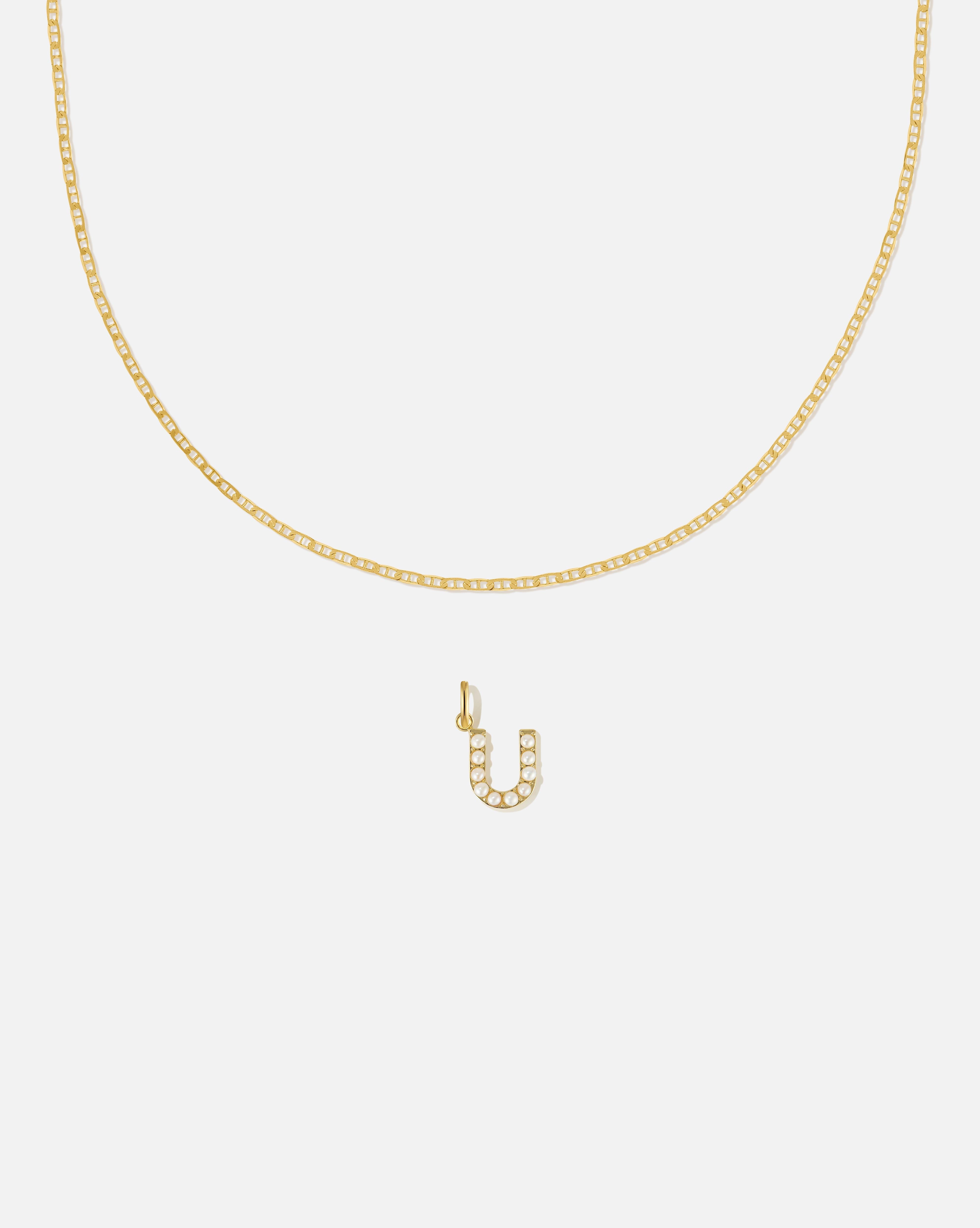 BRUNA The Label Sets U / 18k Gold Vermeil / Perlen Pearl Letter Charm Set
