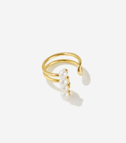 BRUNA The Label Earcuff 18k Gold Vermeil / Perlen Ruby Pearl Earcuff