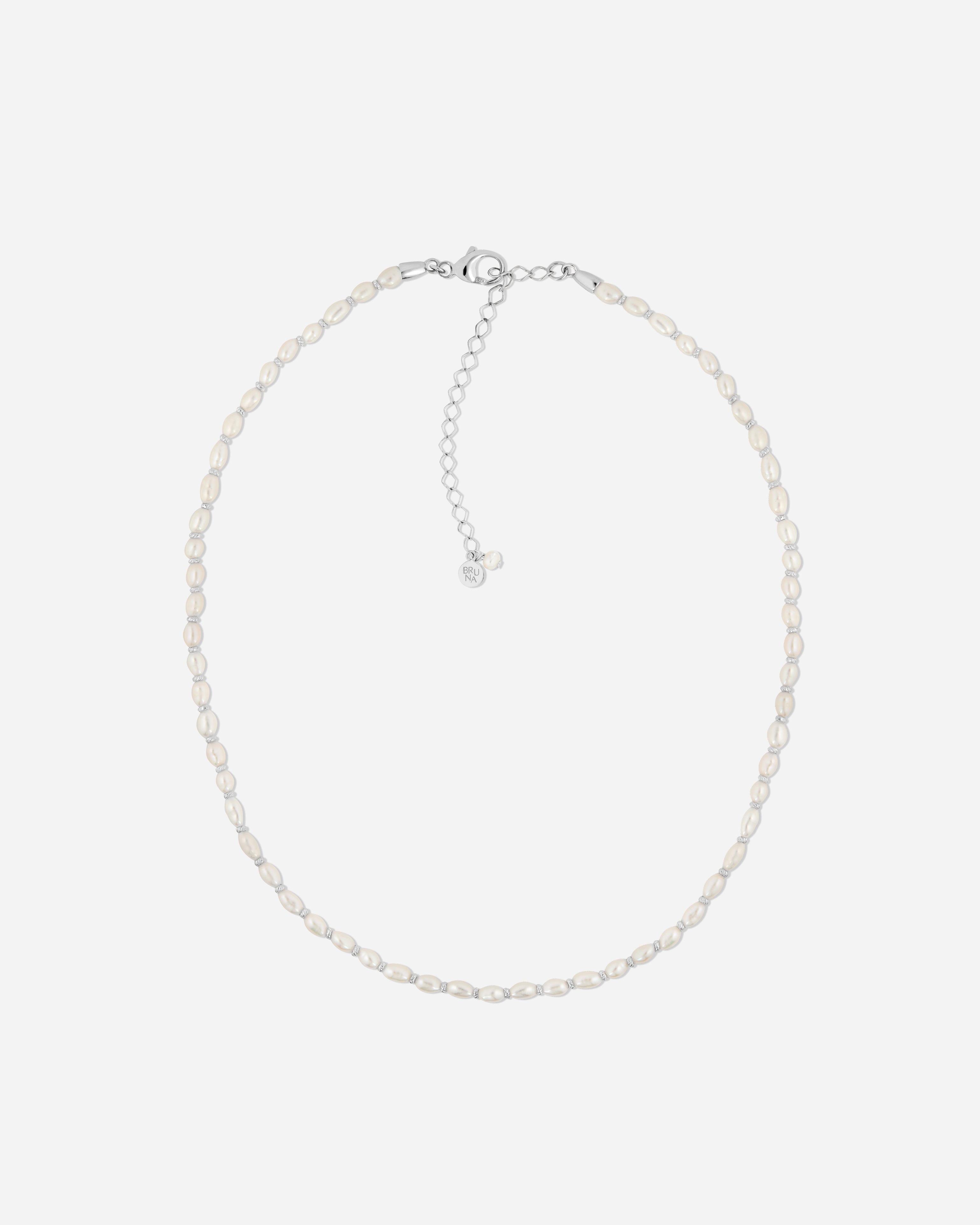 BRUNA The Label Necklace 925 Sterling Silber / Perlen Saint-Jean Choker