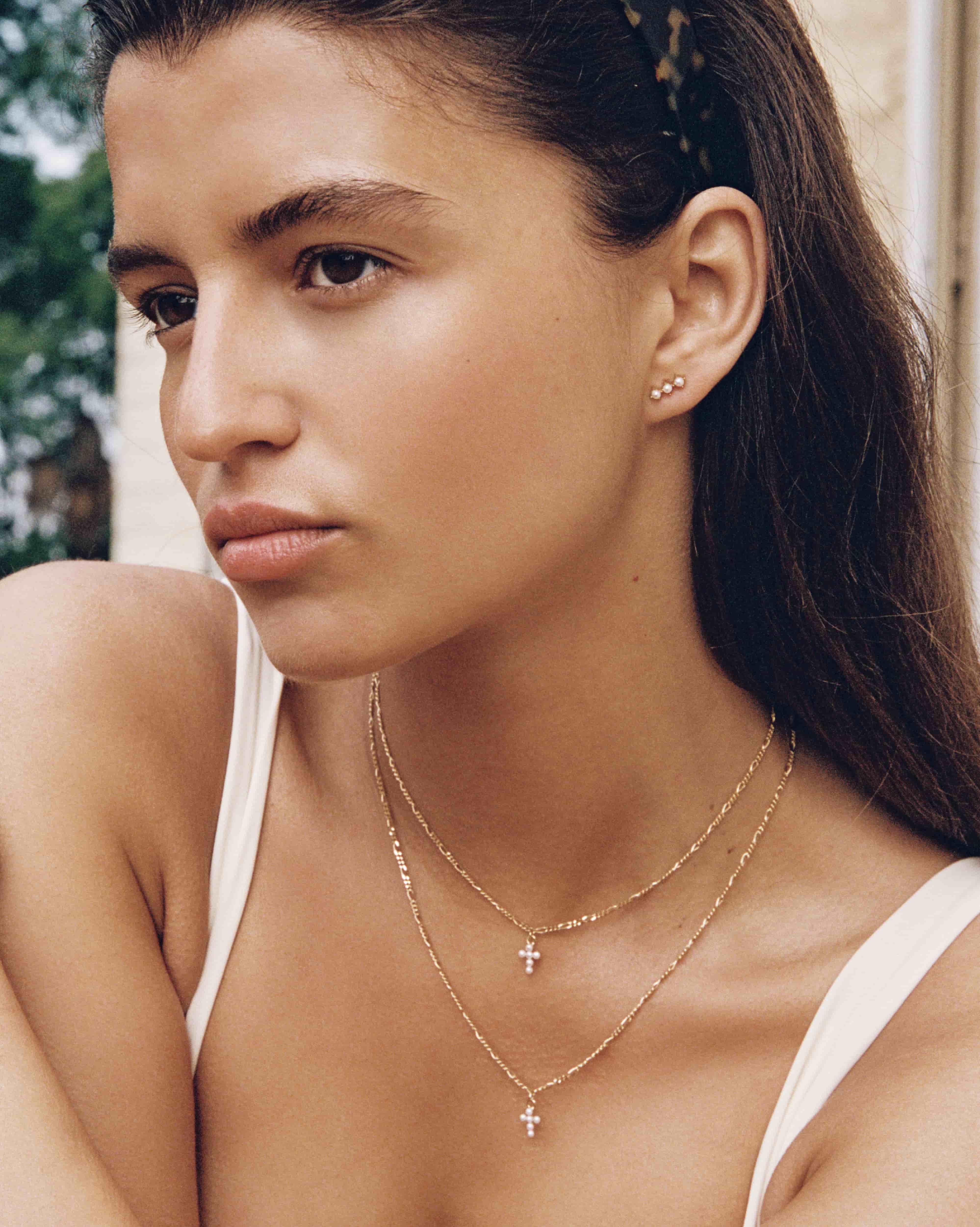 BRUNA The Label Necklace 18k Gold Vermeil / Perlen Saint-Savin Choker