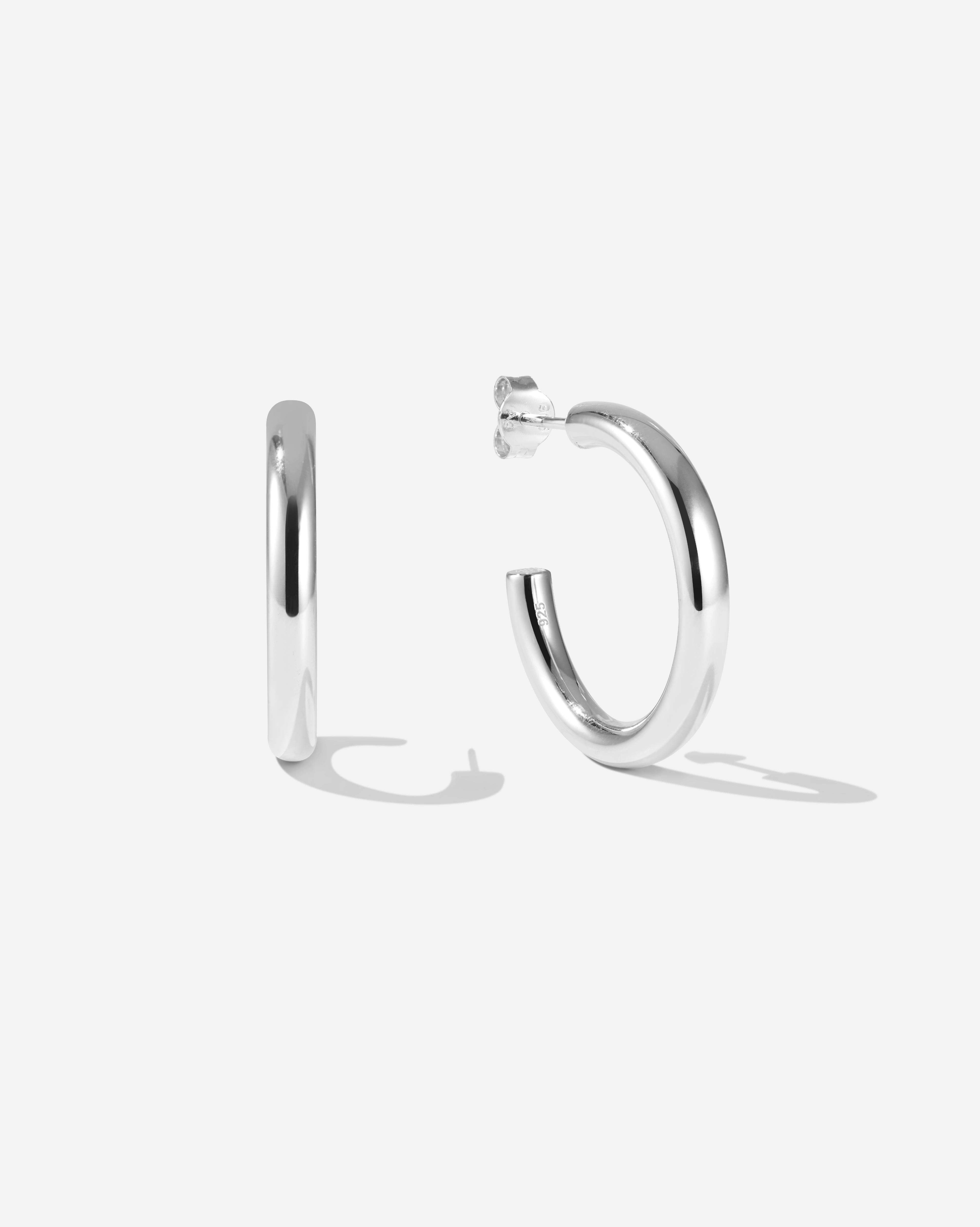 Bruna The Label Earrings 925 Sterling Silber / No Gems Saint-Tropez Hoops