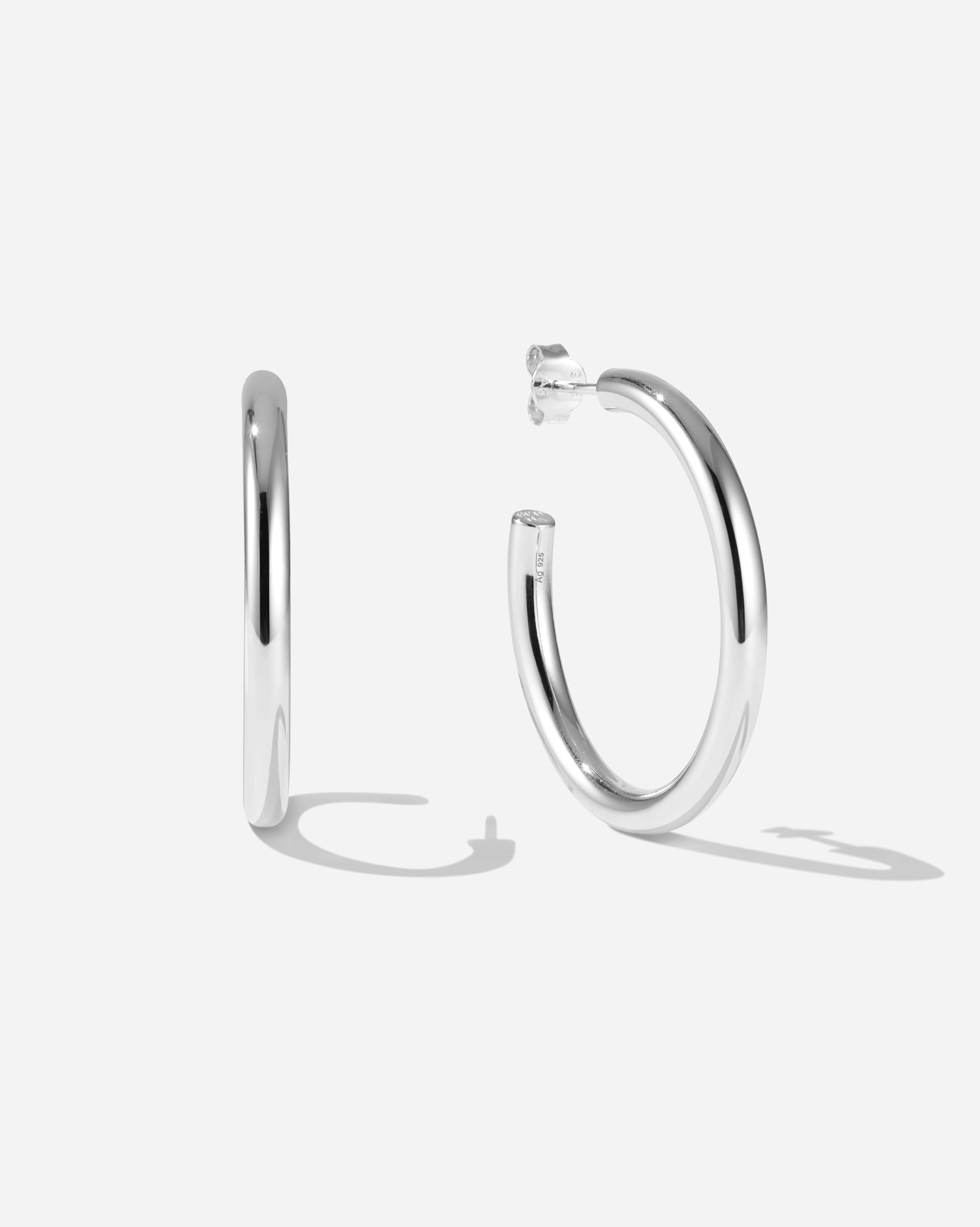 Bruna The Label Earrings 925 Sterling Silber / No Gems Saint-Tropez Large Hoops