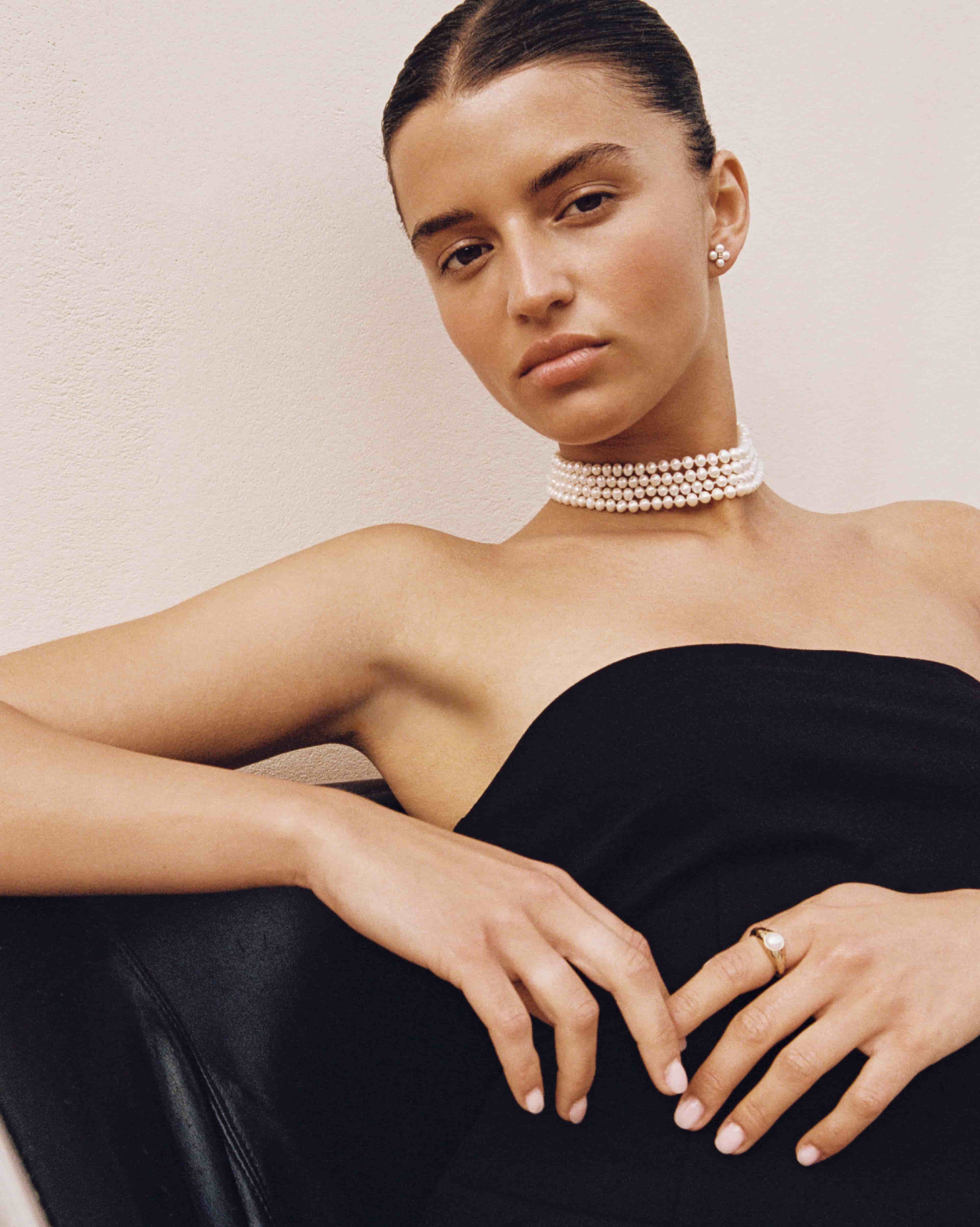 BRUNA The Label Necklace 18k Gold Vermeil / Perlen Valence Choker