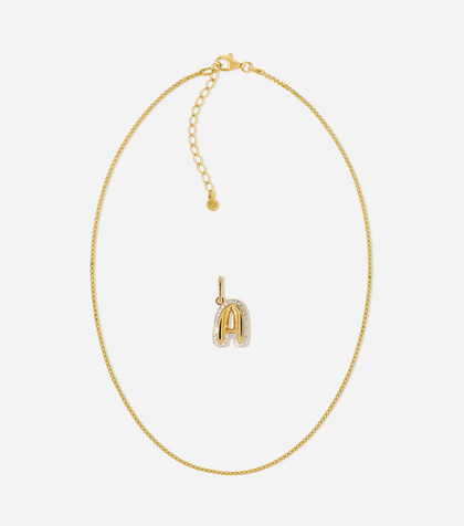 BRUNA The Label Sets A / 18k Gold Vermeil / Topaz Veneziana Bubble Letter Topaz Set