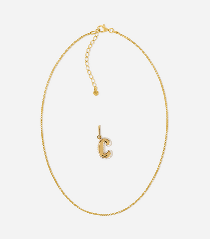BRUNA The Label Sets C / 18k Gold Vermeil / Topaz Veneziana Bubble Letter Topaz Set