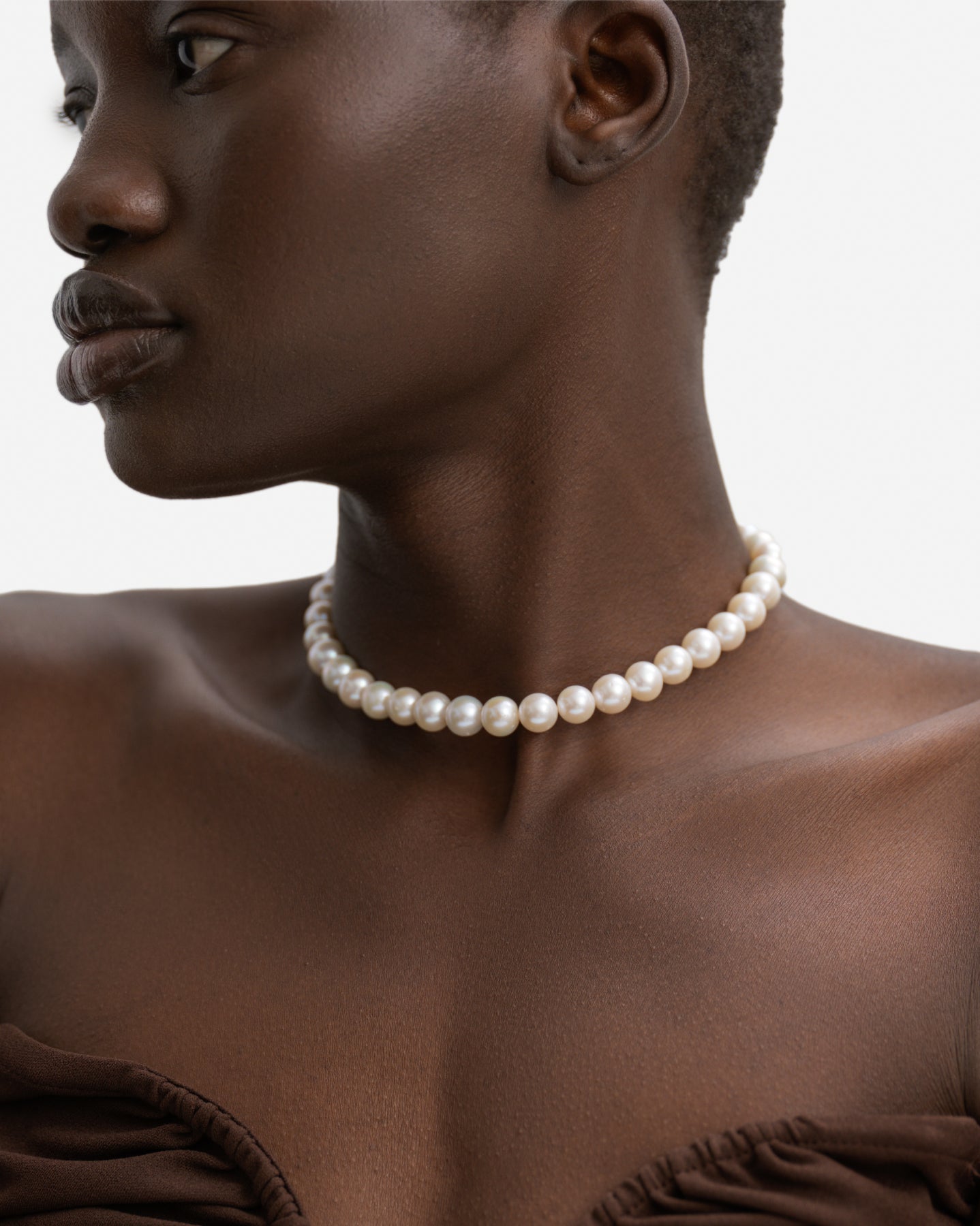 BRUNA The Label Necklace 18k Gold Vermeil / Perlen Vivo Choker