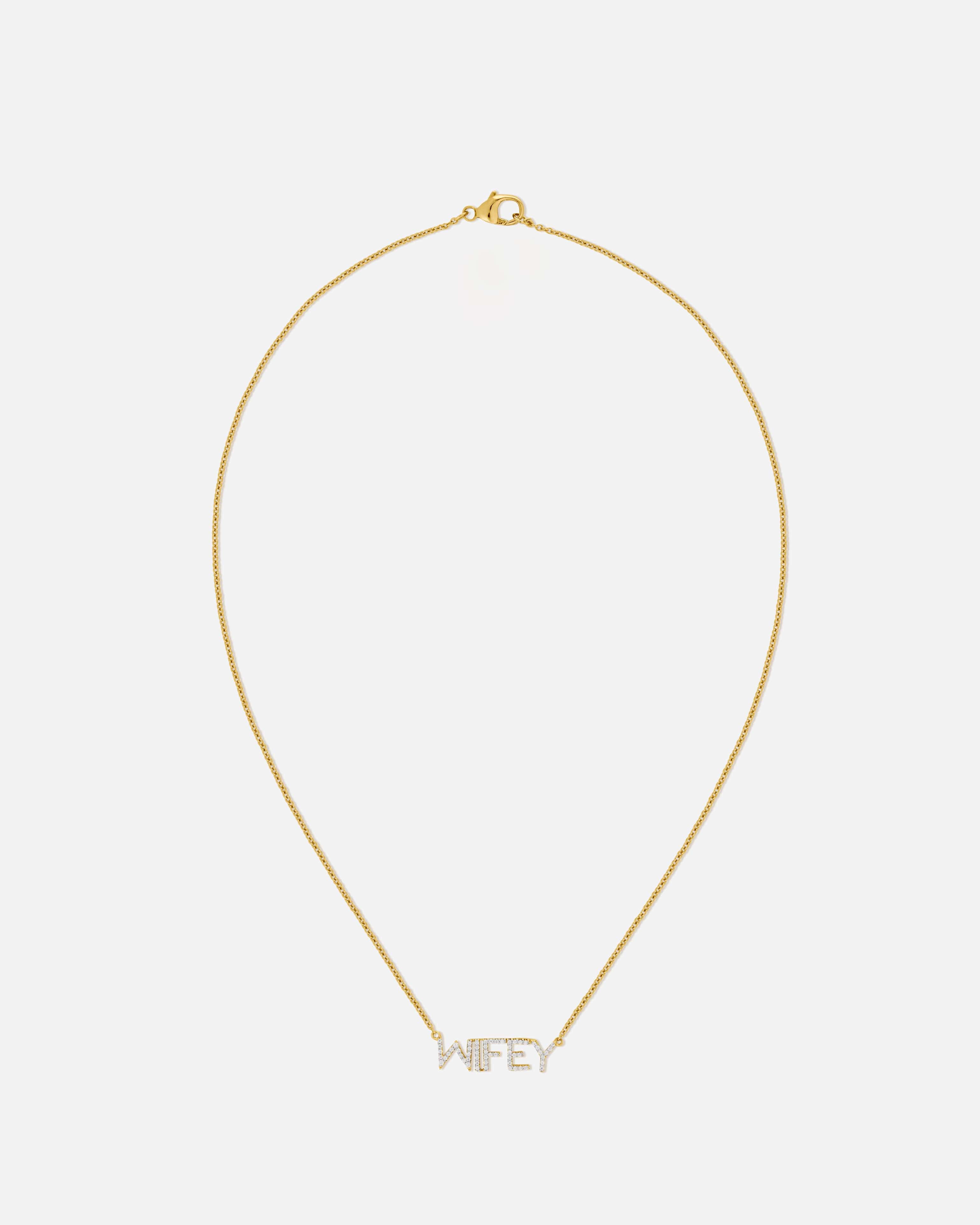 BRUNA The Label Necklace 14k Massivgold / Laborgezüchtete Diamanten Wifey Necklace