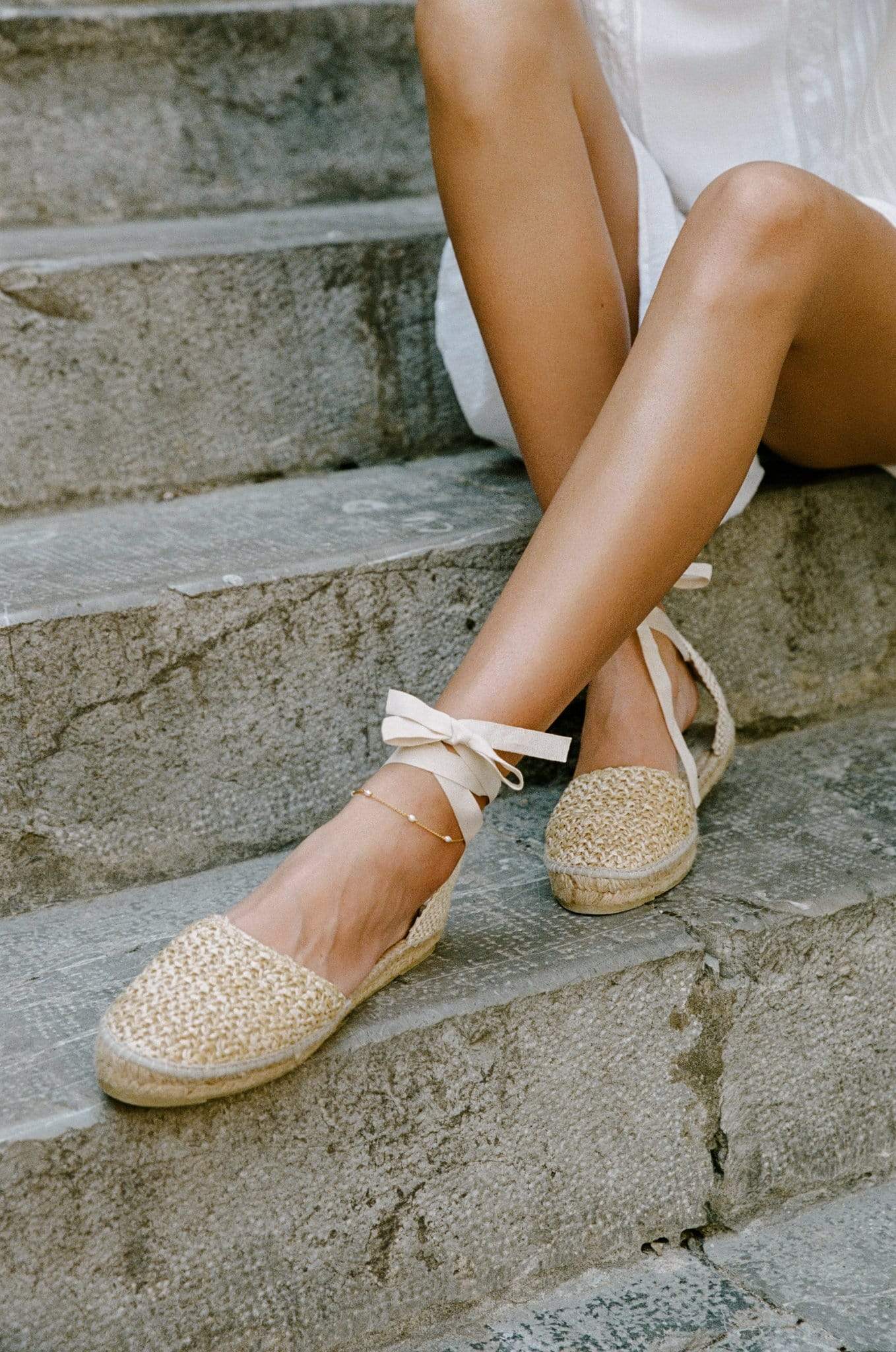 Bruna The Label Anklet 18k Gold Vermeil / Perlen Bordeaux Anklet