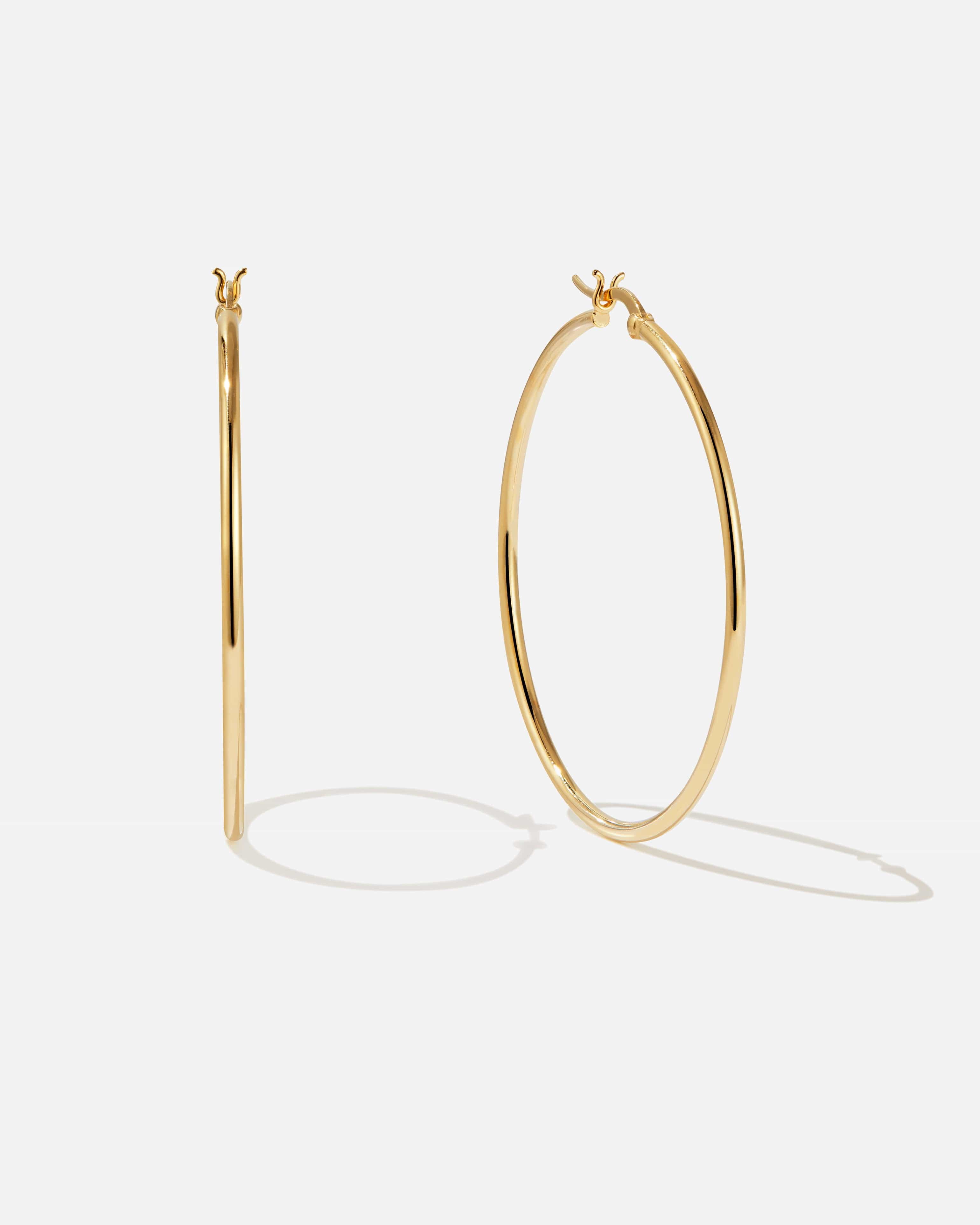 BRUNA The Label Earrings 18k Gold Vermeil / No Gems Calais Large Hoops