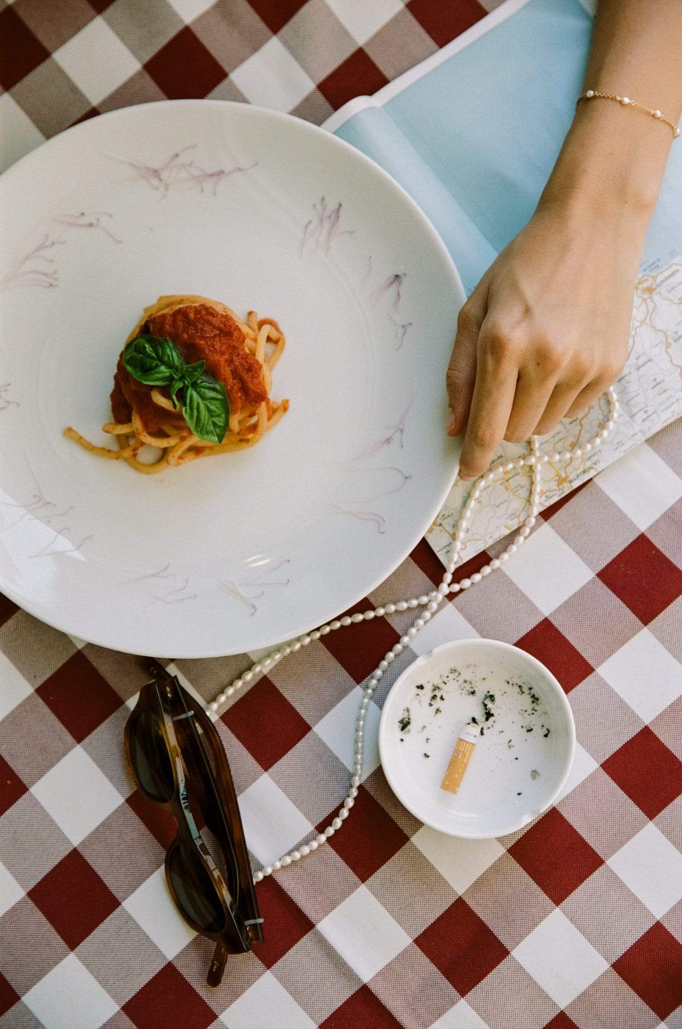 Bruna The Label Accessoire 18k Gold Vermeil / Perlen Champagne Sunglass Chain