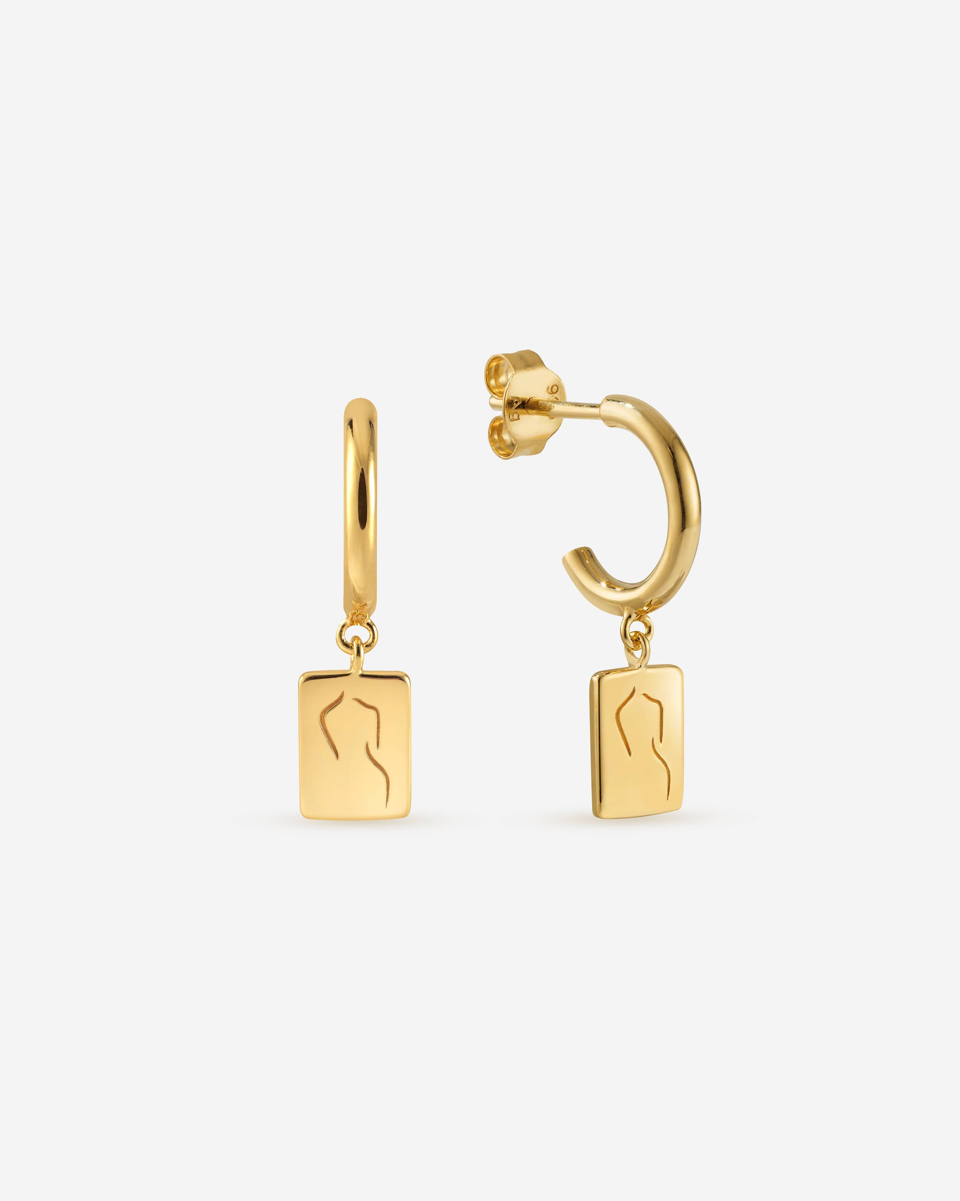 BRUNA The Label Earrings 18k Gold Vermeil / No Gems Florence Hoops