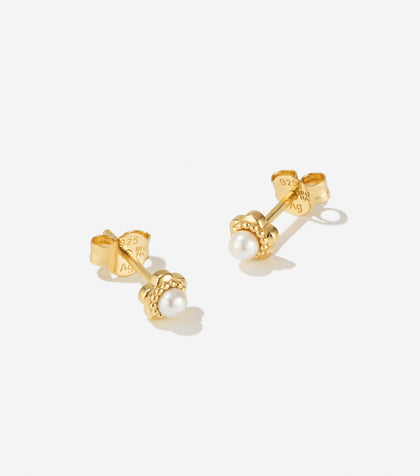 Bruna The Label Earrings 18k Gold Vermeil / Perlen Floret Studs