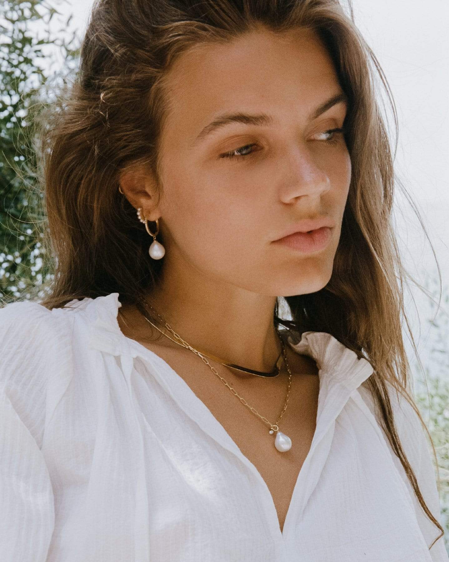 BRUNA The Label Earrings 18k Gold Vermeil / Perlen La Perla Hoops