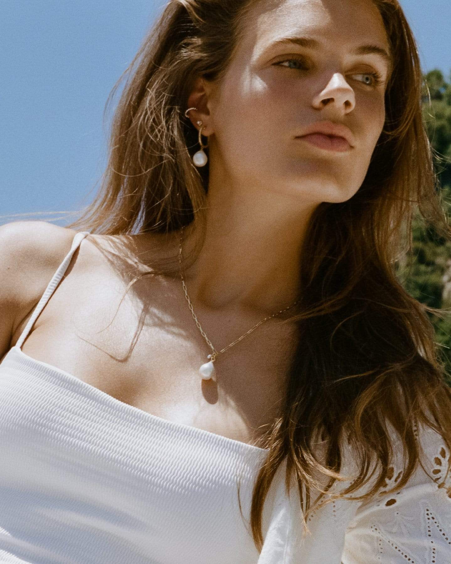 BRUNA The Label Earrings 18k Gold Vermeil / Perlen La Perla Hoops