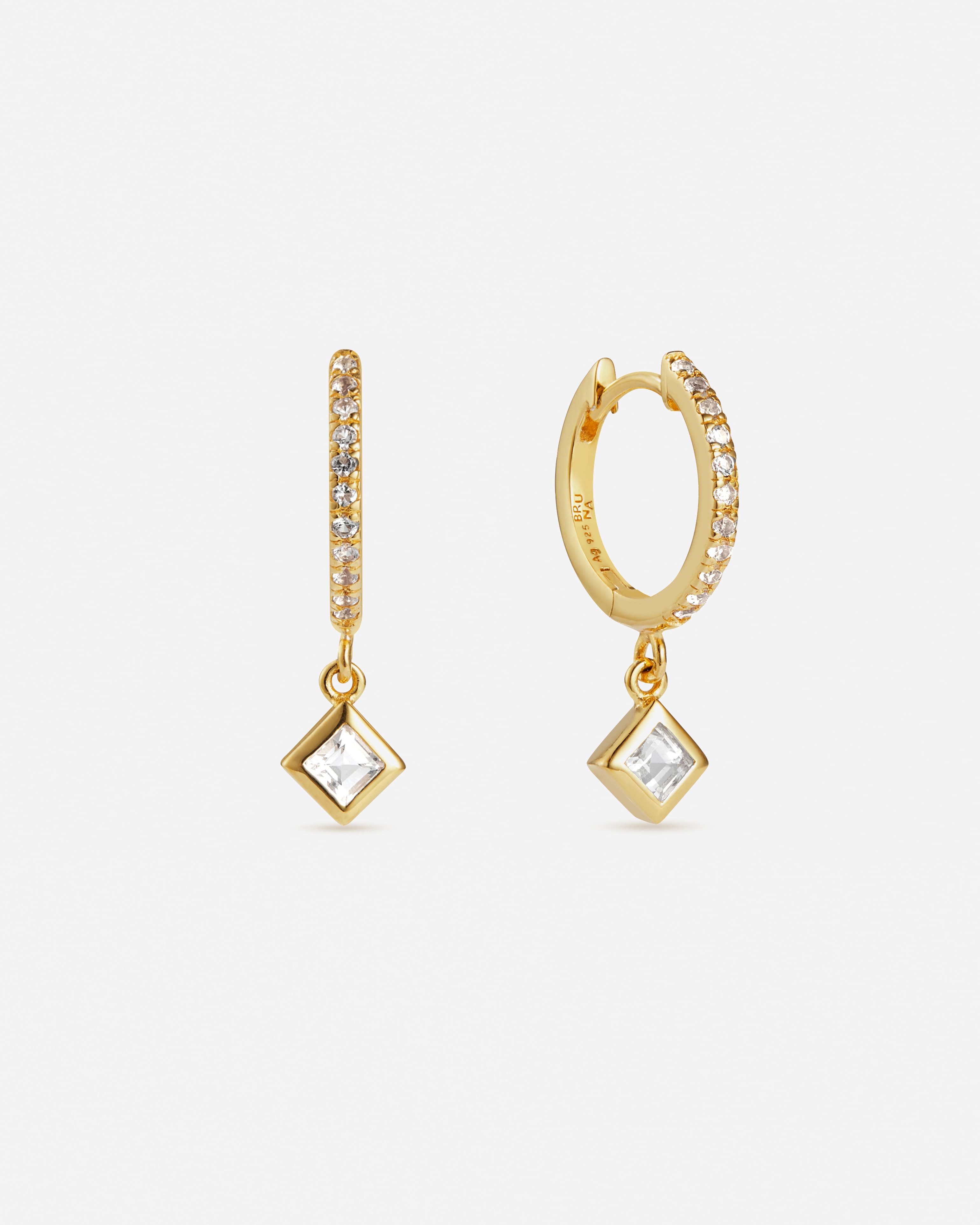 BRUNA The Label Earrings 18k Gold Vermeil / Topaz Lacona Hoops