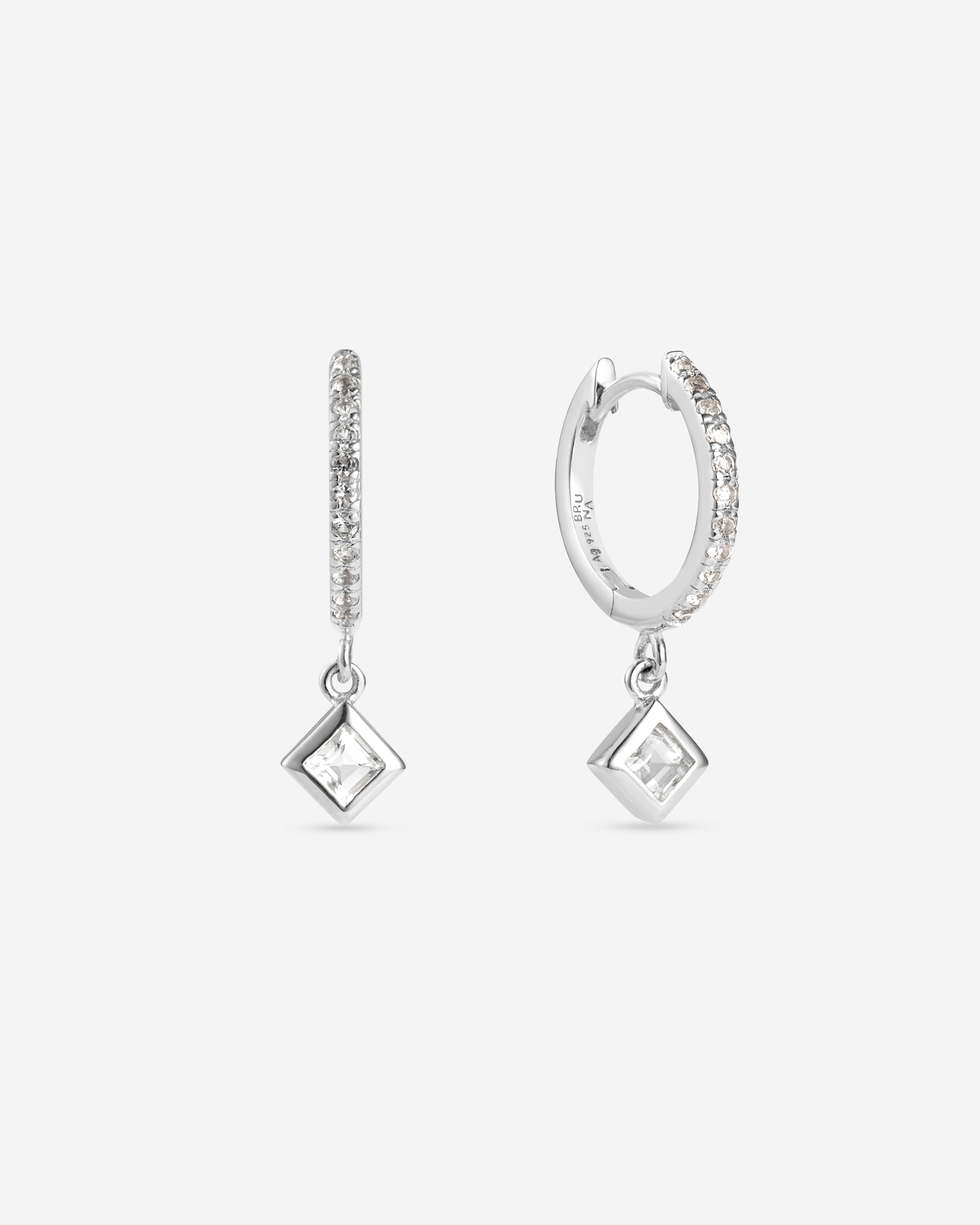 BRUNA The Label Earrings 925 Sterling Silber / Topaz Lacona Hoops