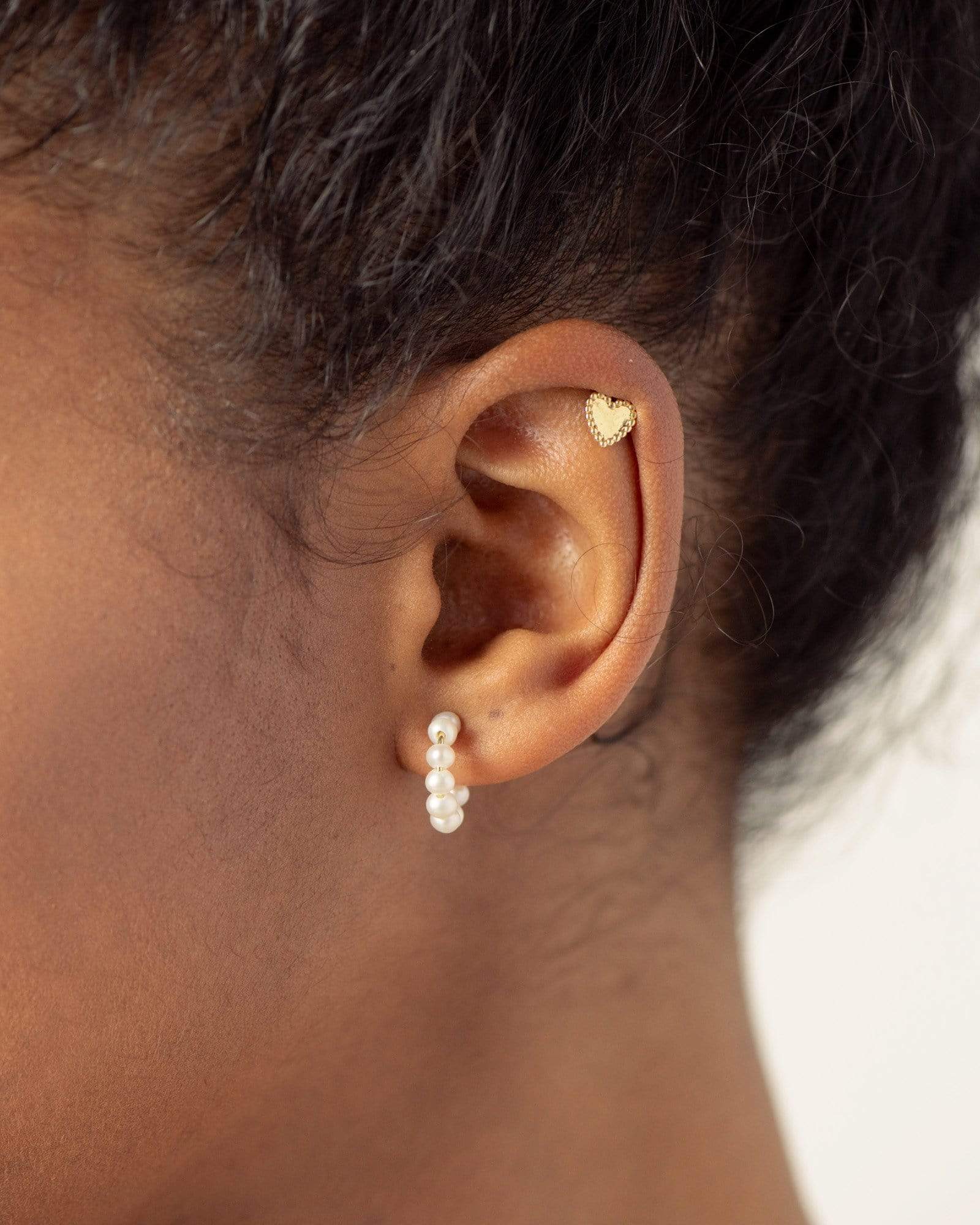 BRUNA The Label Earrings 18k Gold Vermeil / Perlen Palermo Mini Hoops