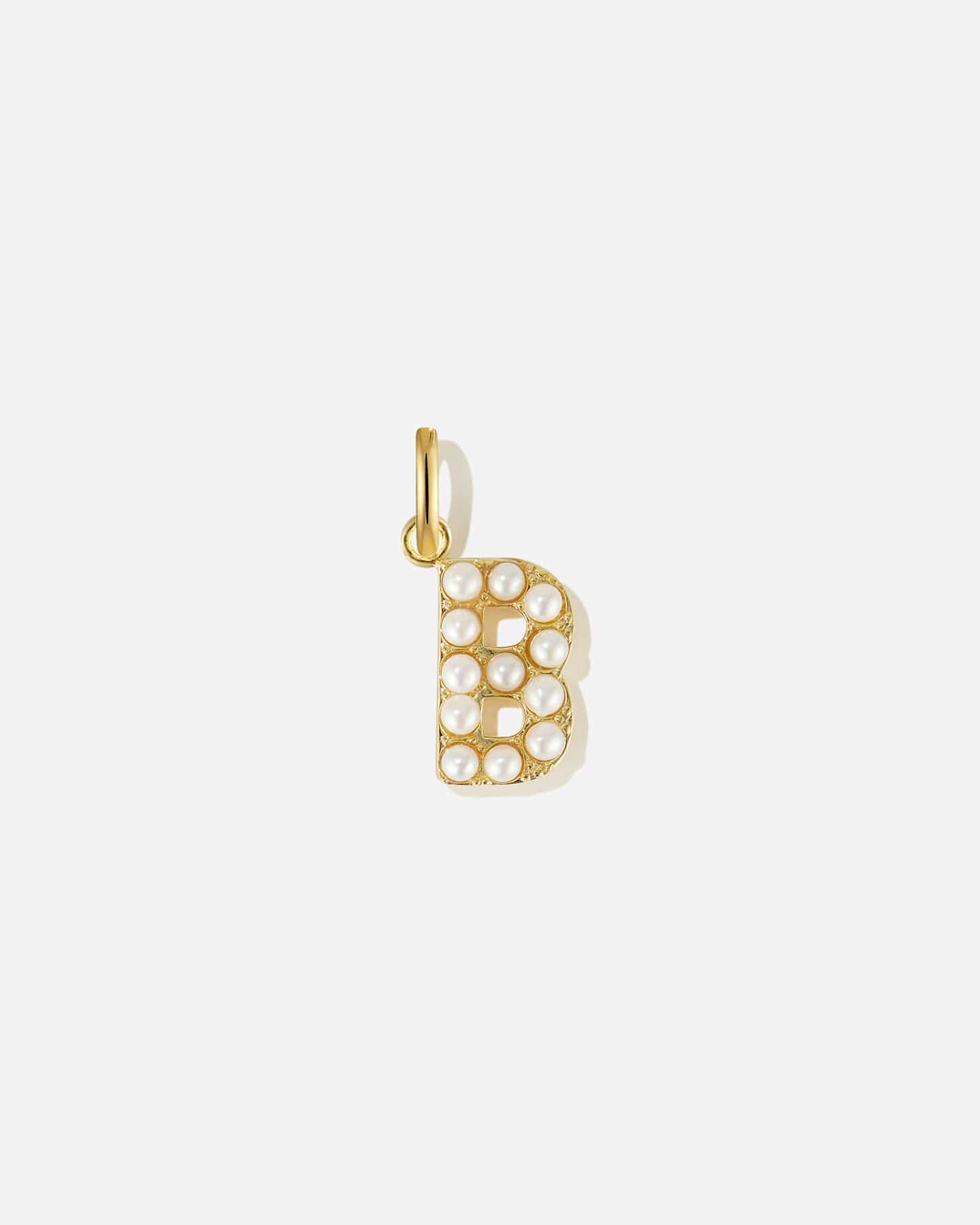 BRUNA The Label Charm B / 18k Gold Vermeil / Perlen Pearl Letter Charm