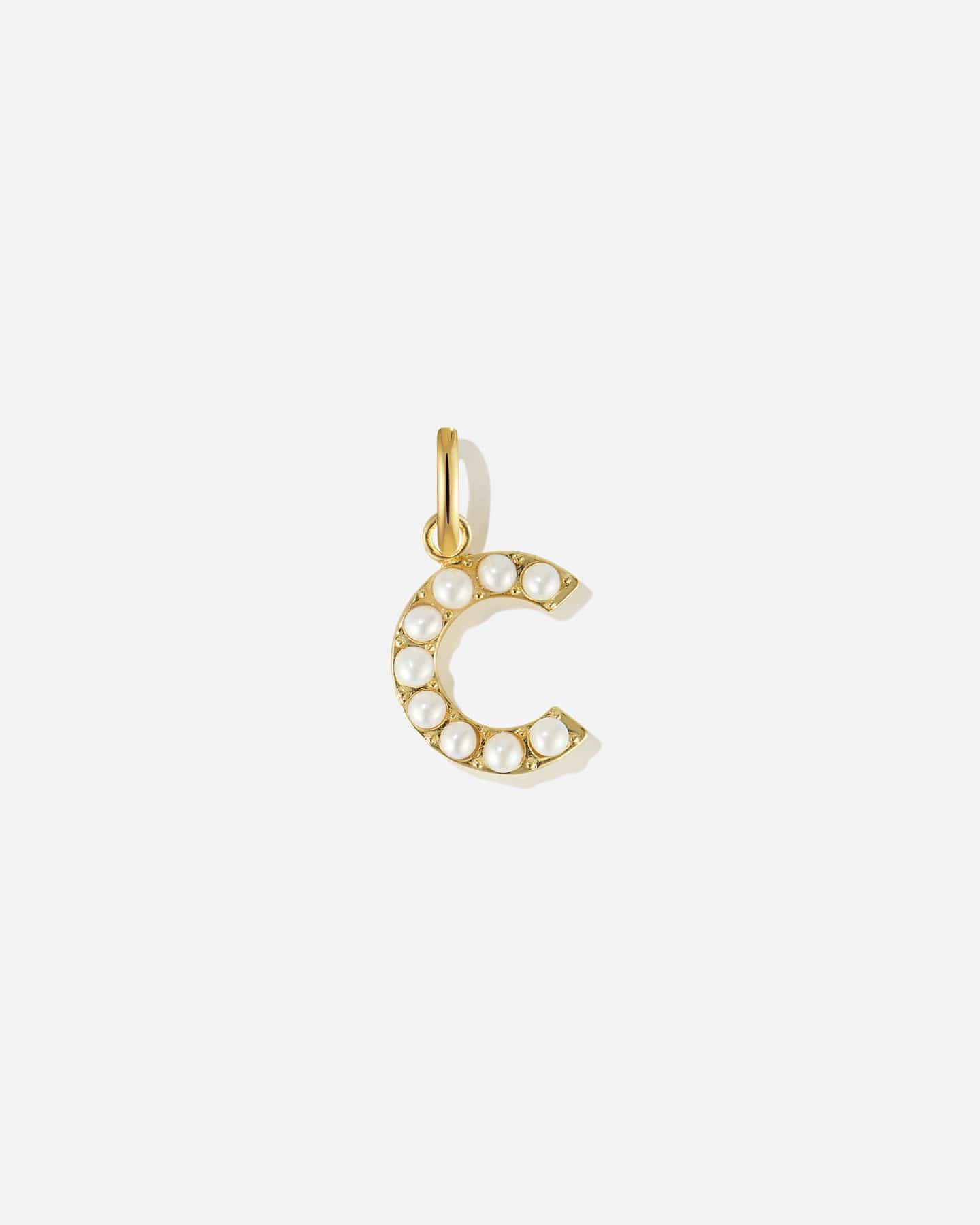 BRUNA The Label Charm C / 18k Gold Vermeil / Perlen Pearl Letter Charm