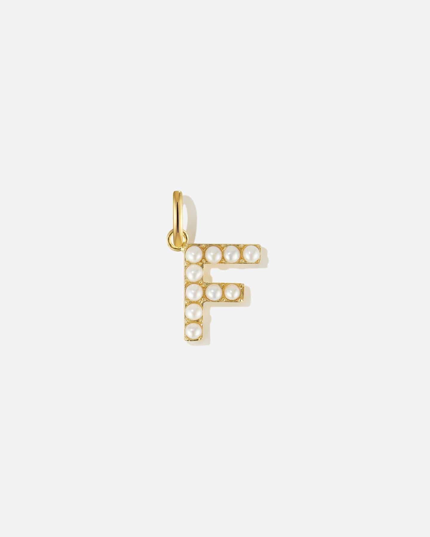 BRUNA The Label Charm F / 18k Gold Vermeil / Perlen Pearl Letter Charm