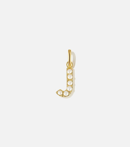 BRUNA The Label Charm J / 18k Gold Vermeil / Perlen Pearl Letter Charm