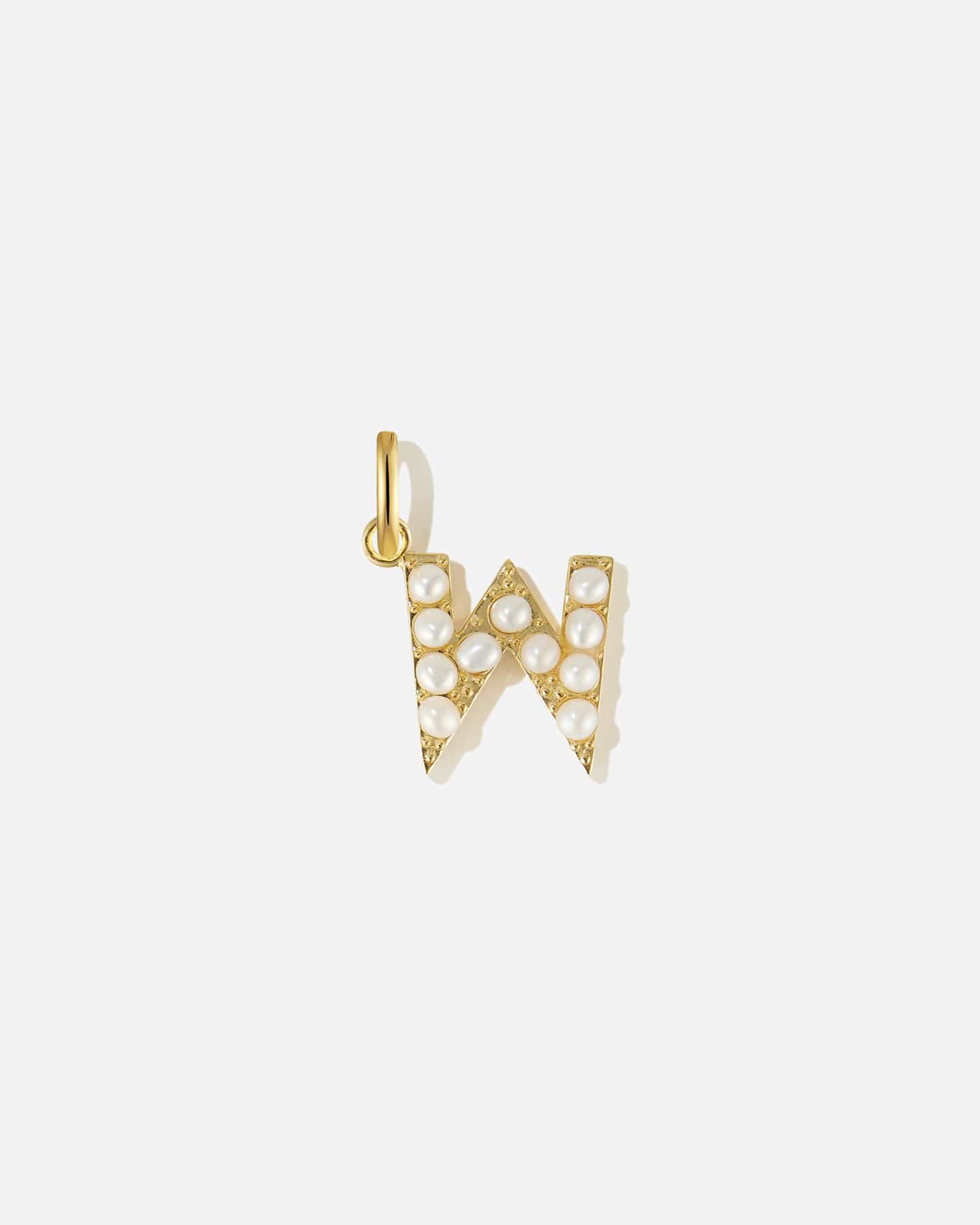 BRUNA The Label Charm W / 18k Gold Vermeil / Perlen Pearl Letter Charm