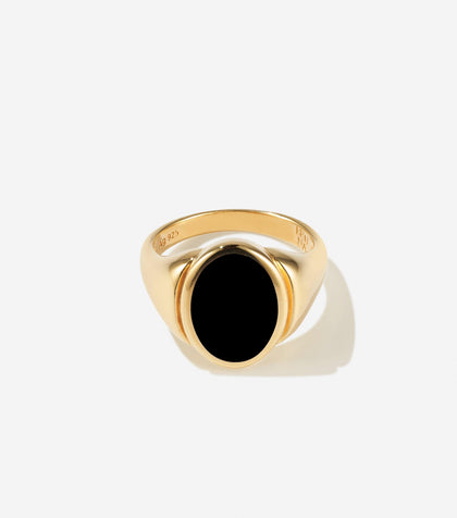 BRUNA The Label Ring 18k Gold Vermeil / 50 / Black Onyx Puglia Onyx Ring