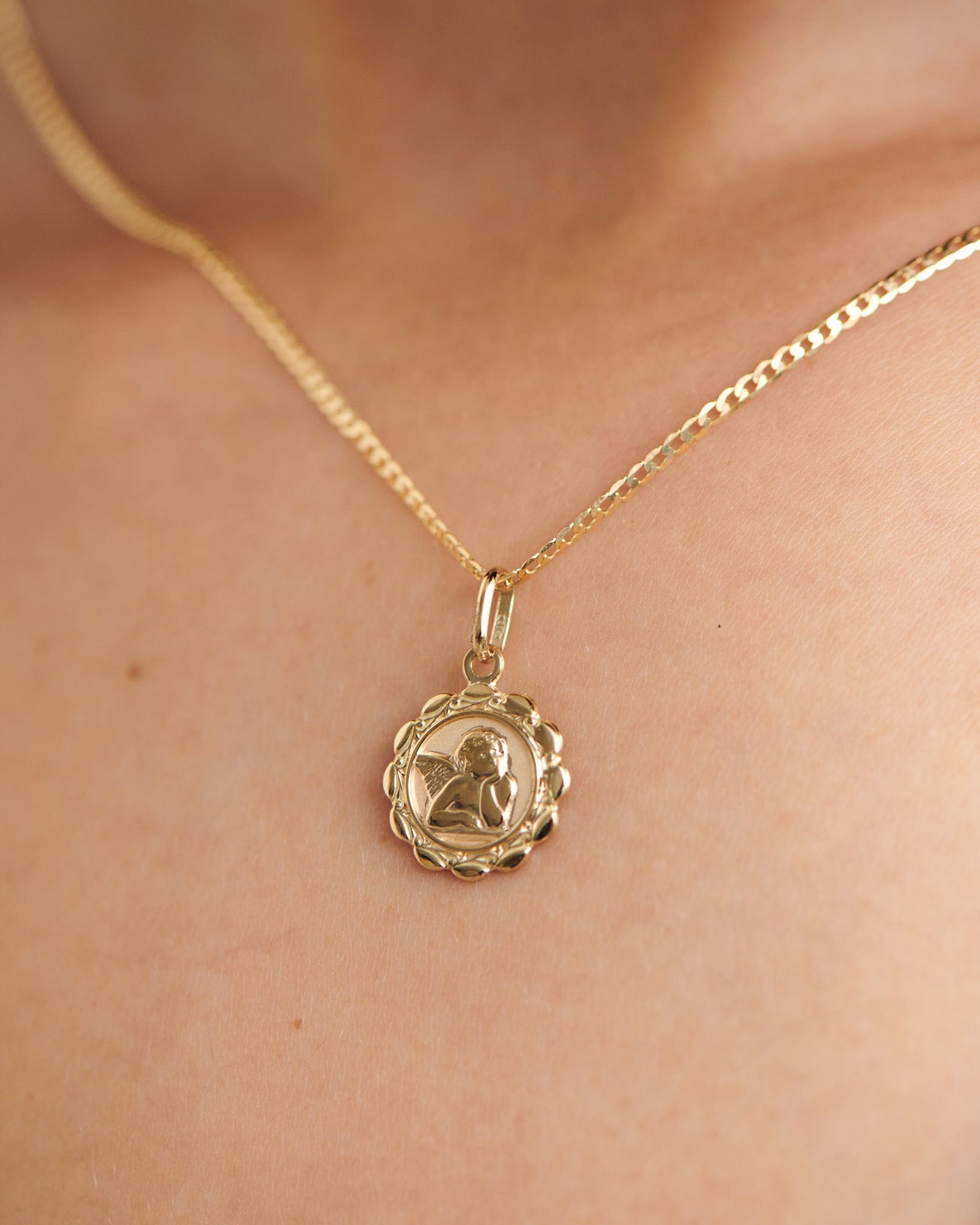 BRUNA The Label Charm 14k Massivgold / No Gems Saint 14k Gold Charm