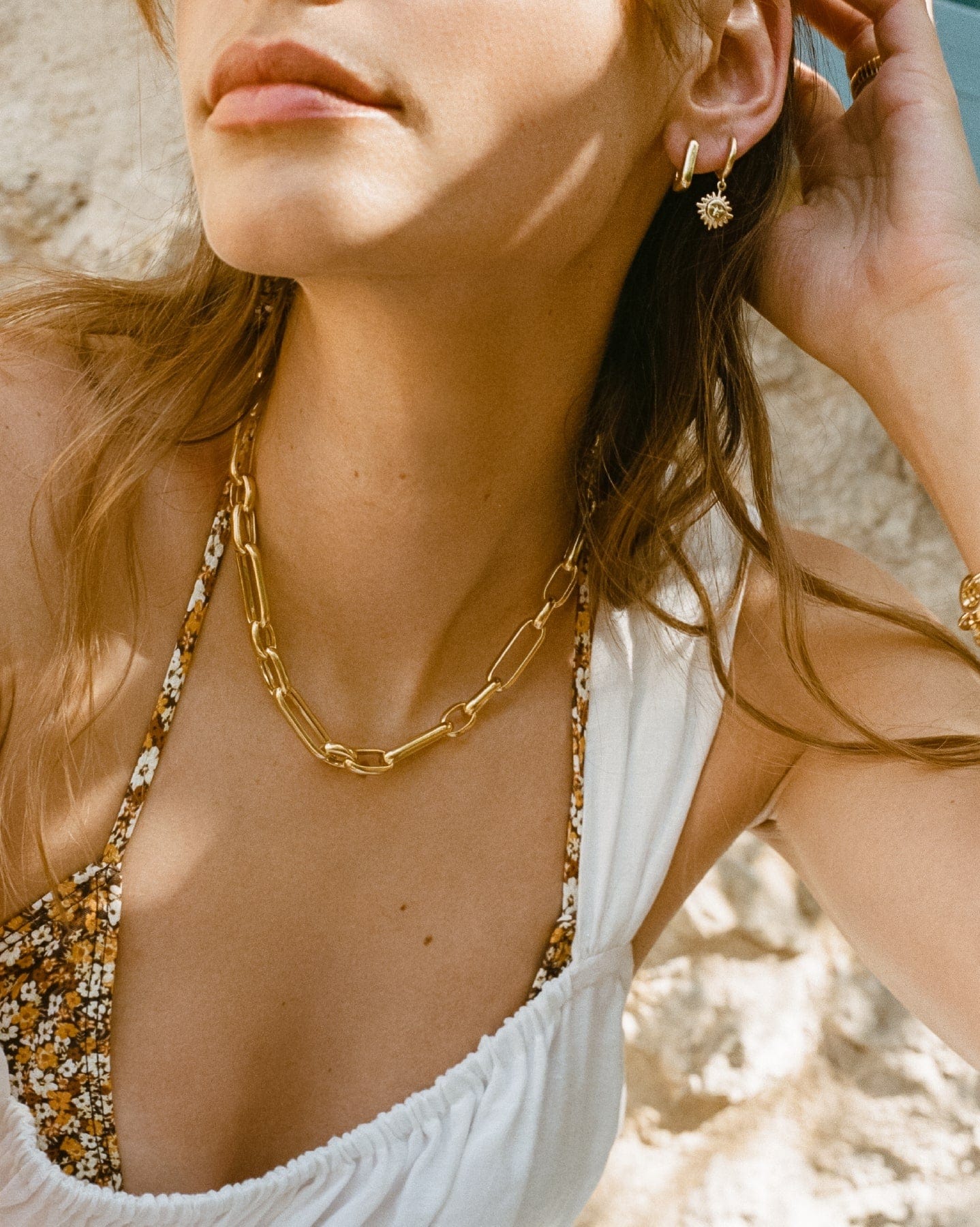 BRUNA The Label Earrings 18k Gold Vermeil / No Gems Solana Hoops