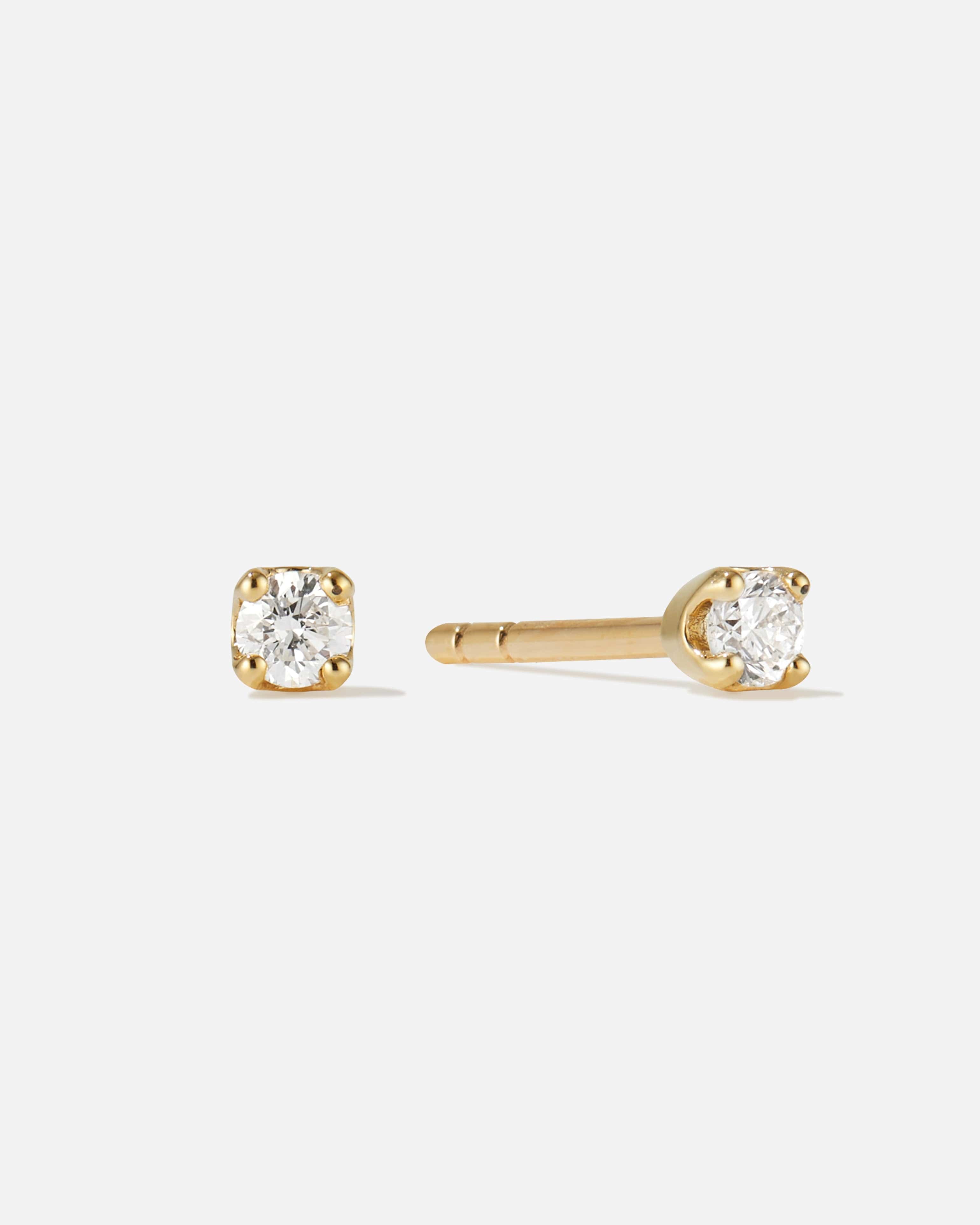 BRUNA The Label Earrings 14k Massivgold / Laborgezüchtete Diamanten Stellina Studs