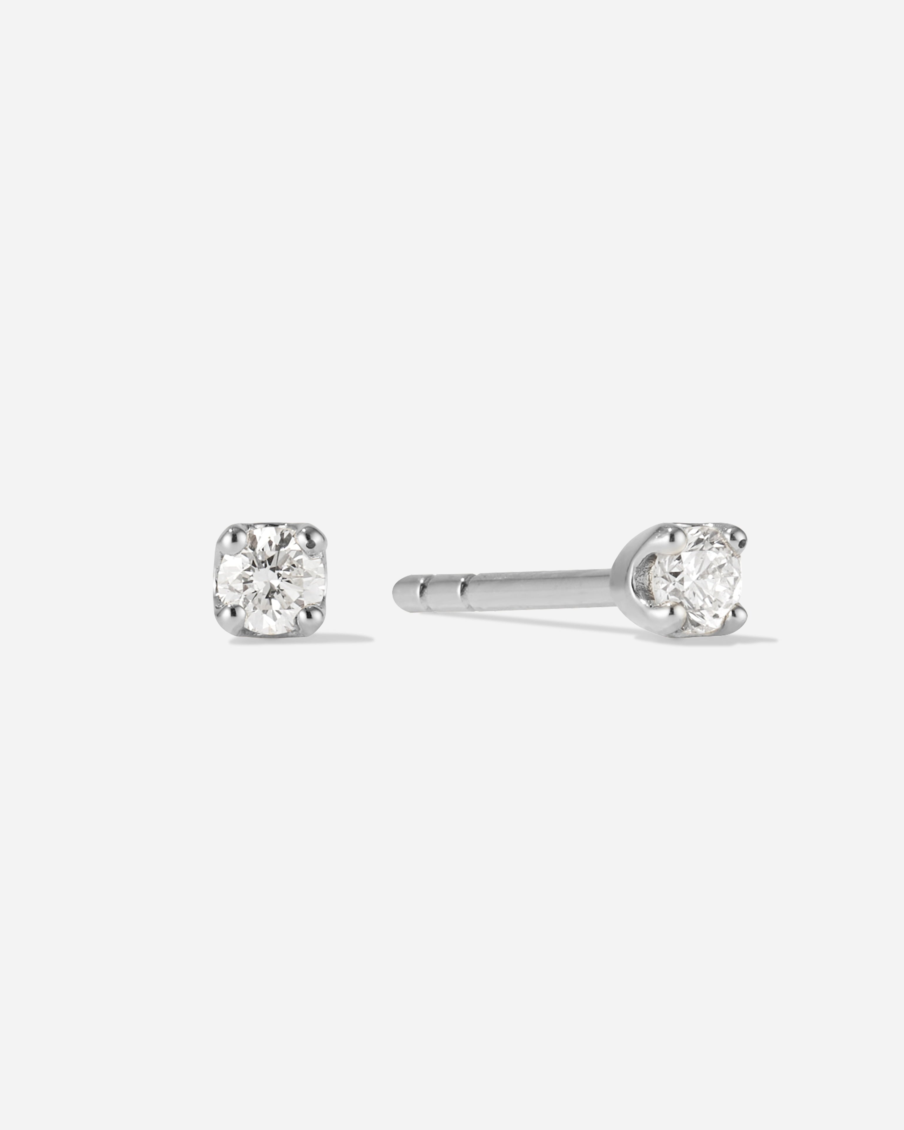 BRUNA The Label Earrings 14k Weißgold / Laborgezüchtete Diamanten Stellina Studs