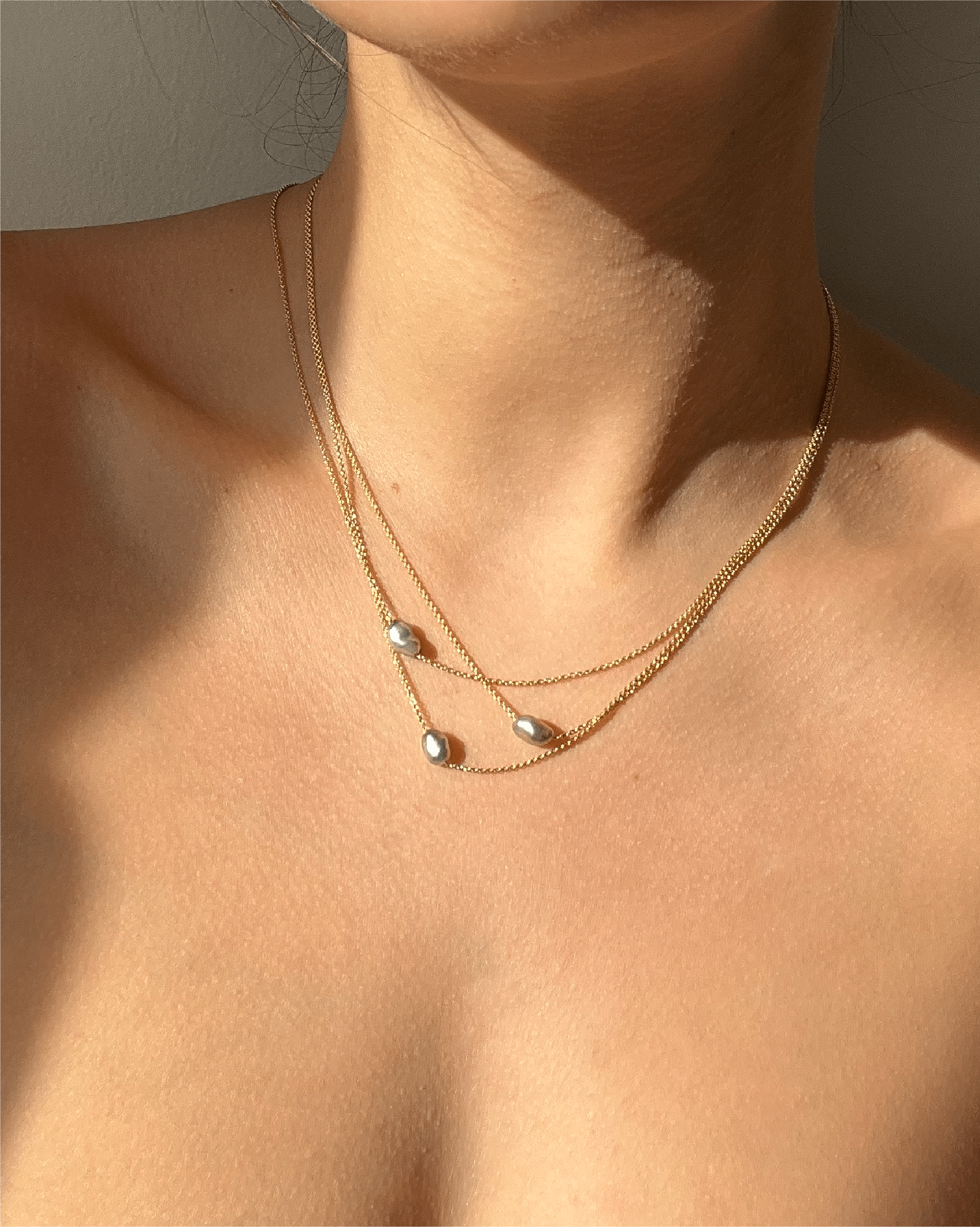 BRUNA The Label Necklace 14k Massivgold / Perlen Tahiti 14k Gold Necklace