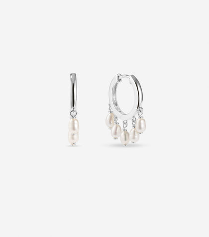 Bruna The Label Earrings 925 Sterling Silber / Perlen Taormina Mini Hoops