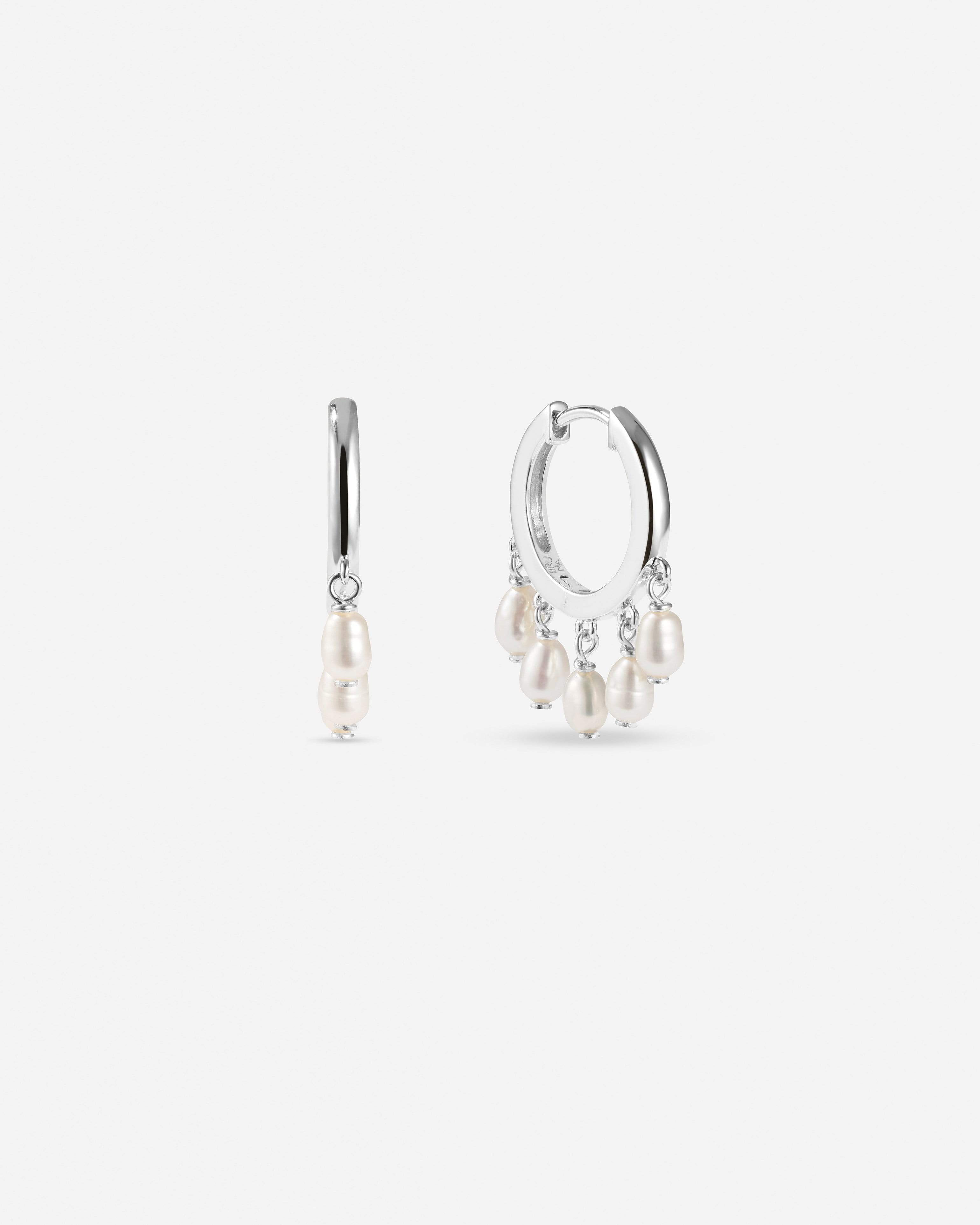 Bruna The Label Earrings 925 Sterling Silber / Perlen Taormina Mini Hoops