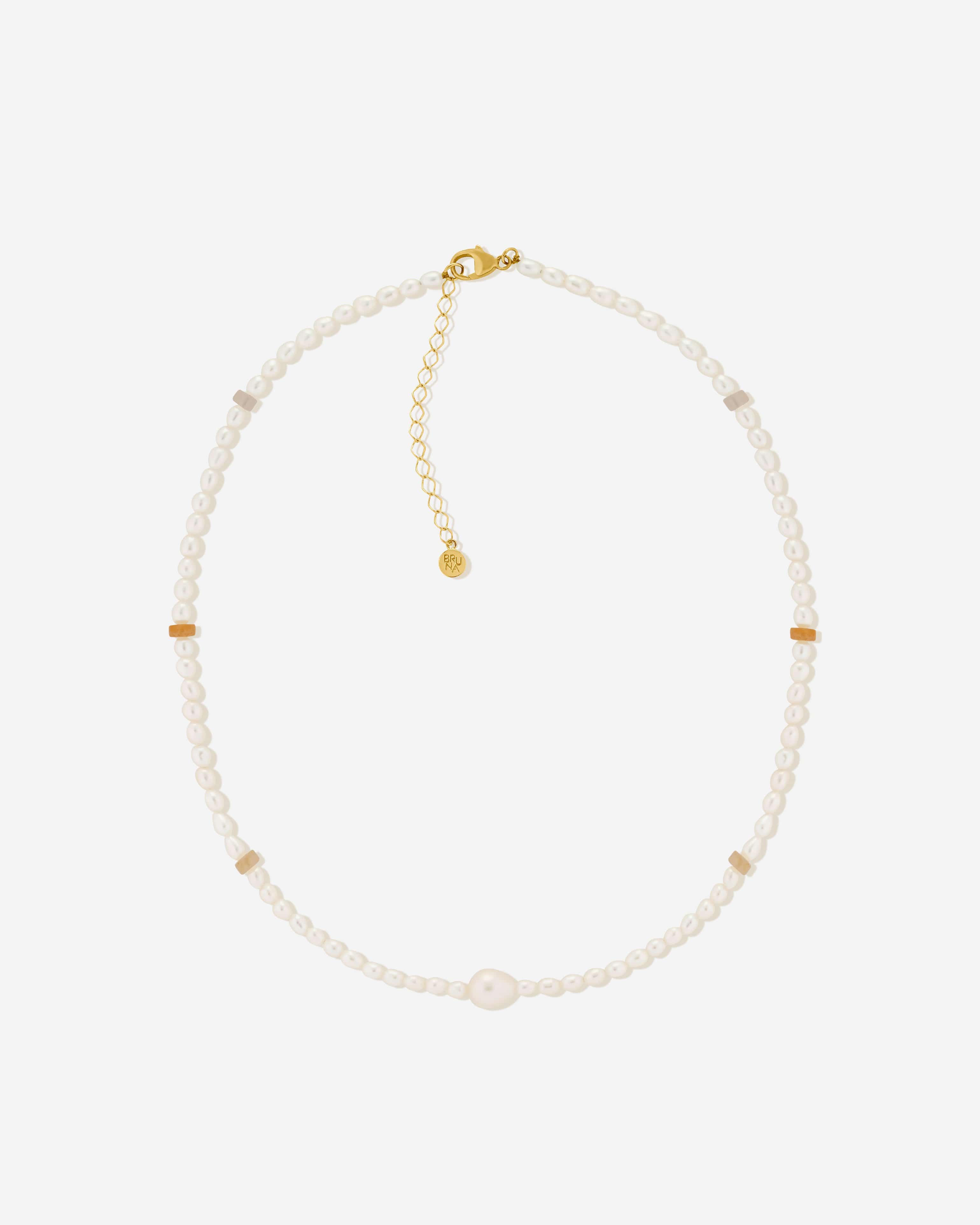 BRUNA The Label Necklace 18k Gold Vermeil / Perlen Terra Choker