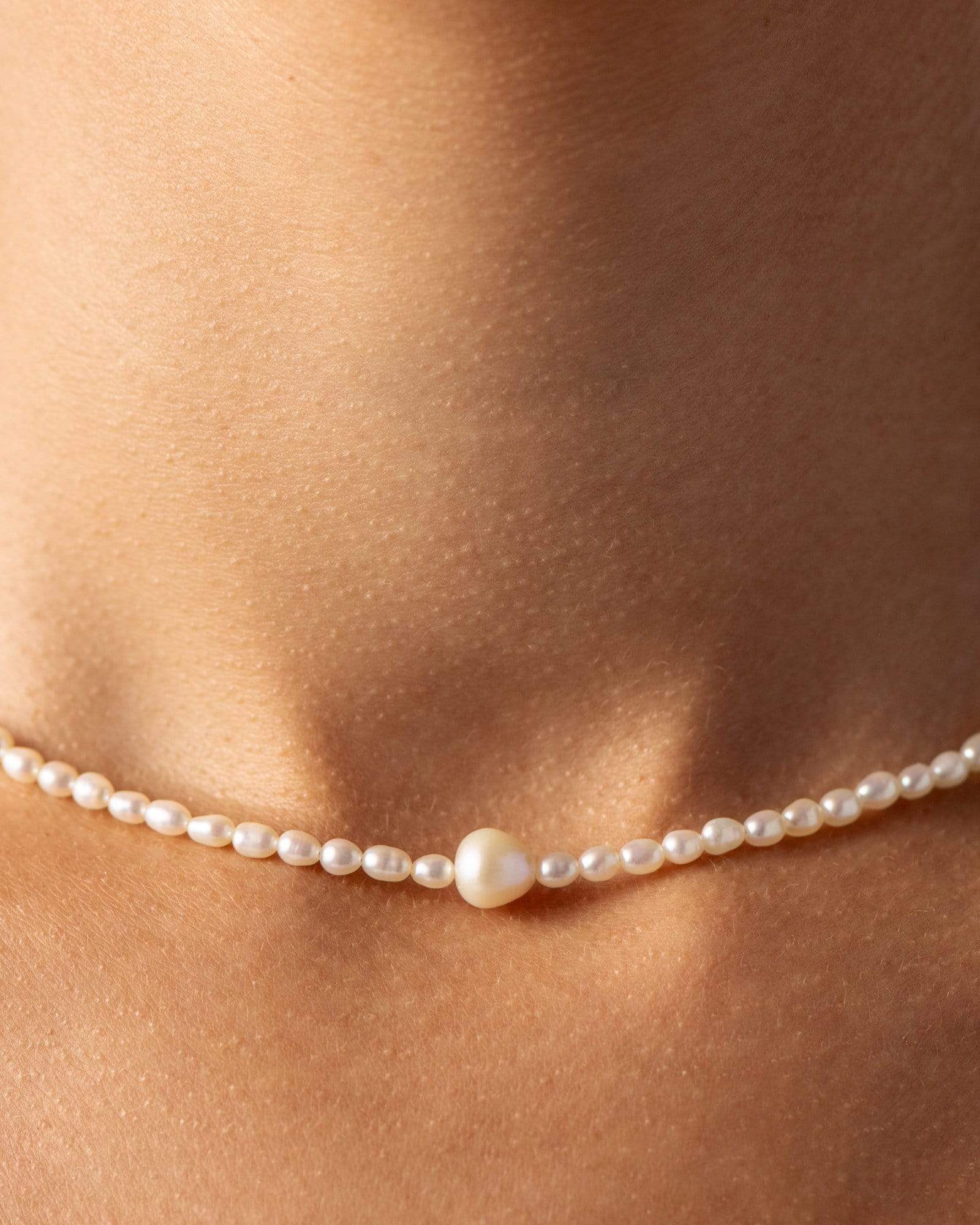 BRUNA The Label Necklace 18k Gold Vermeil / Perlen Terra Choker