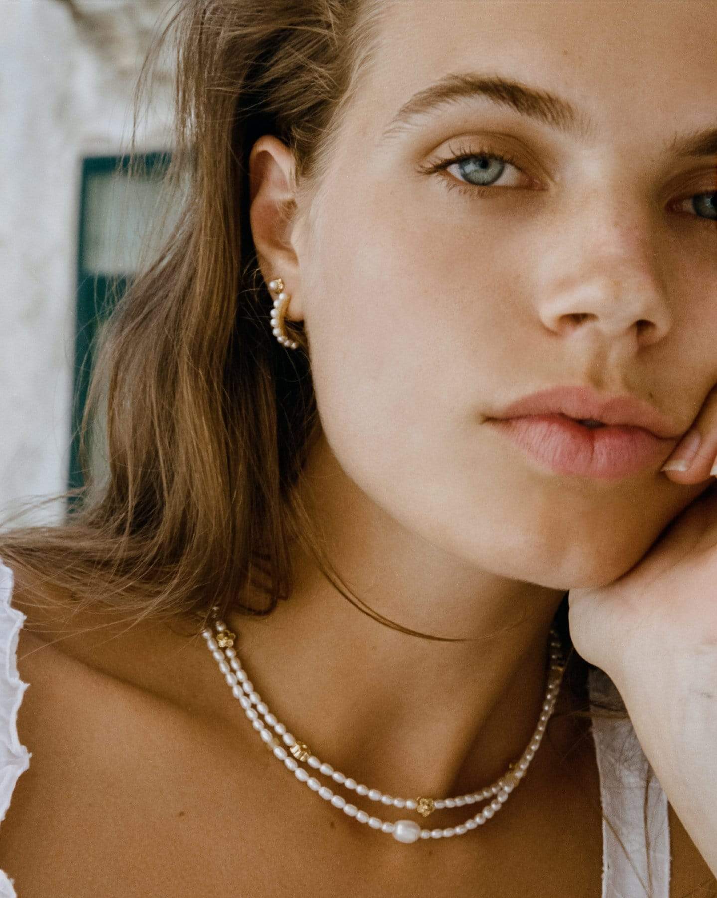 BRUNA The Label Necklace 18k Gold Vermeil / Perlen Terra Choker