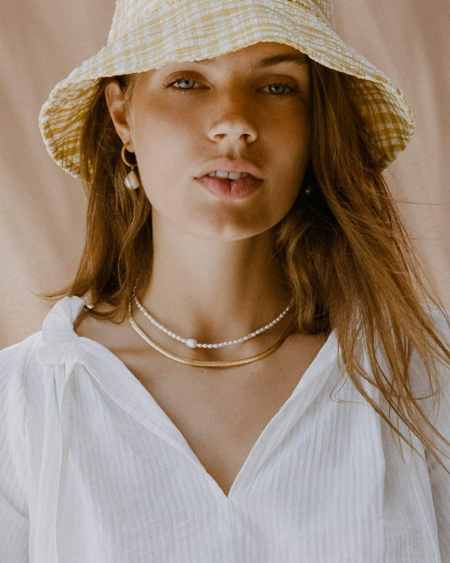 BRUNA The Label Necklace 18k Gold Vermeil / Perlen Terra Choker